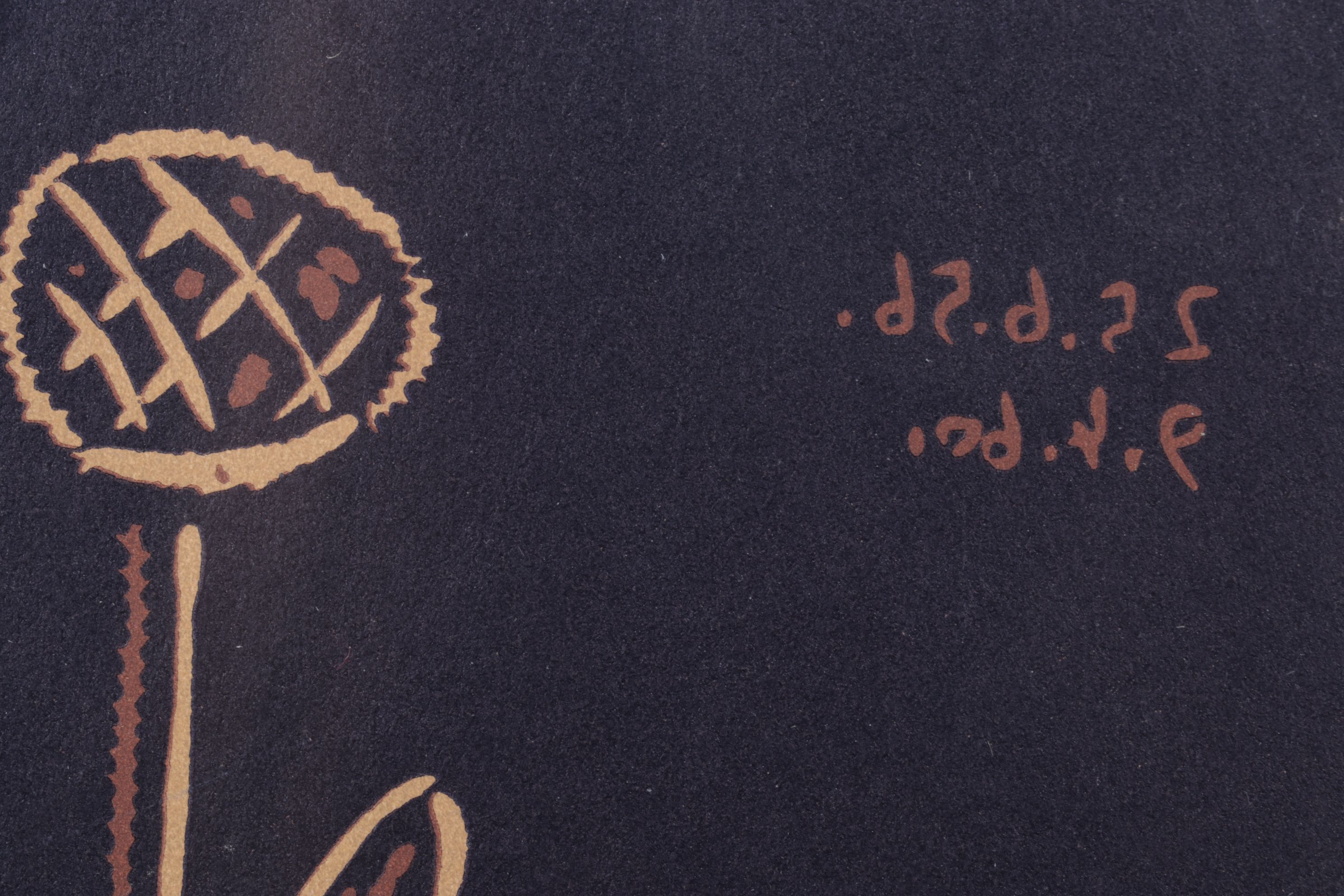 Pablo Picasso Linoleum Cut "Bull-Flowers," 1962