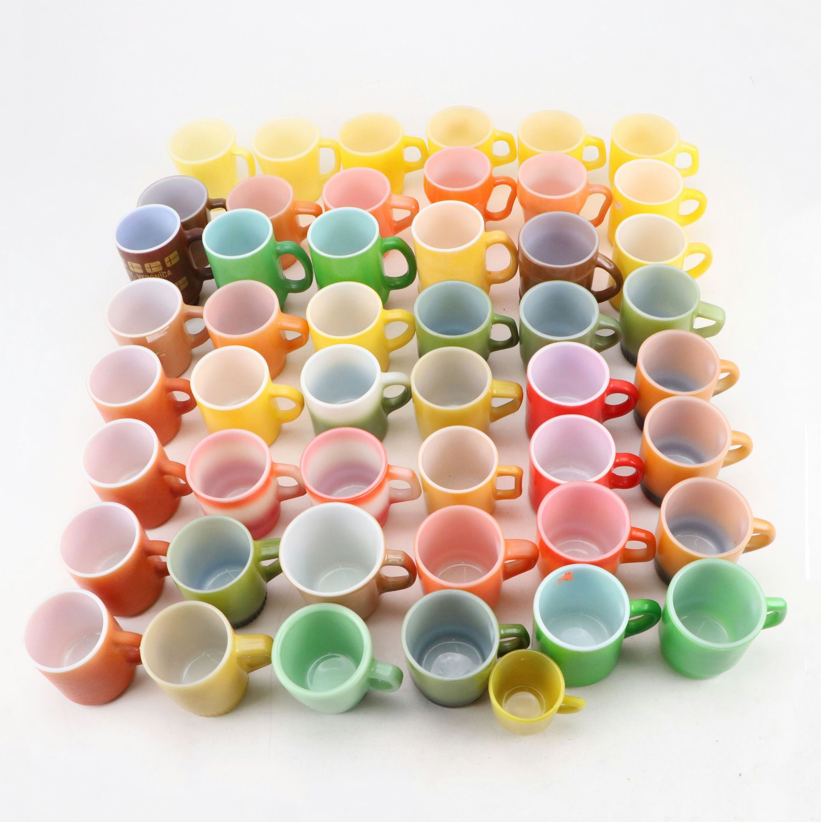 Fire-King with Corning and More Glass Mugs, Mid to Late 20th C.