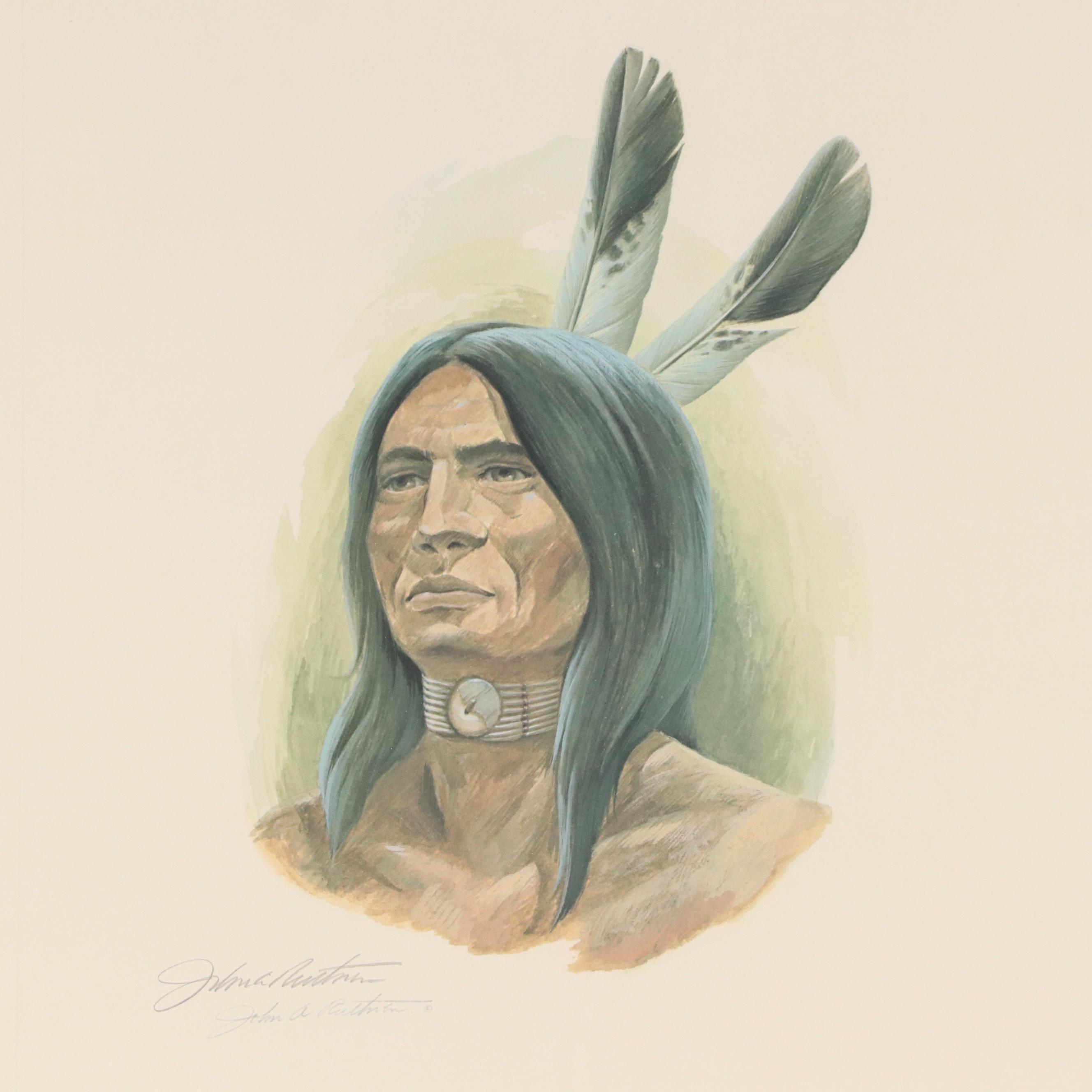 John A. Ruthven Offset Lithograph "Miami Indian II"