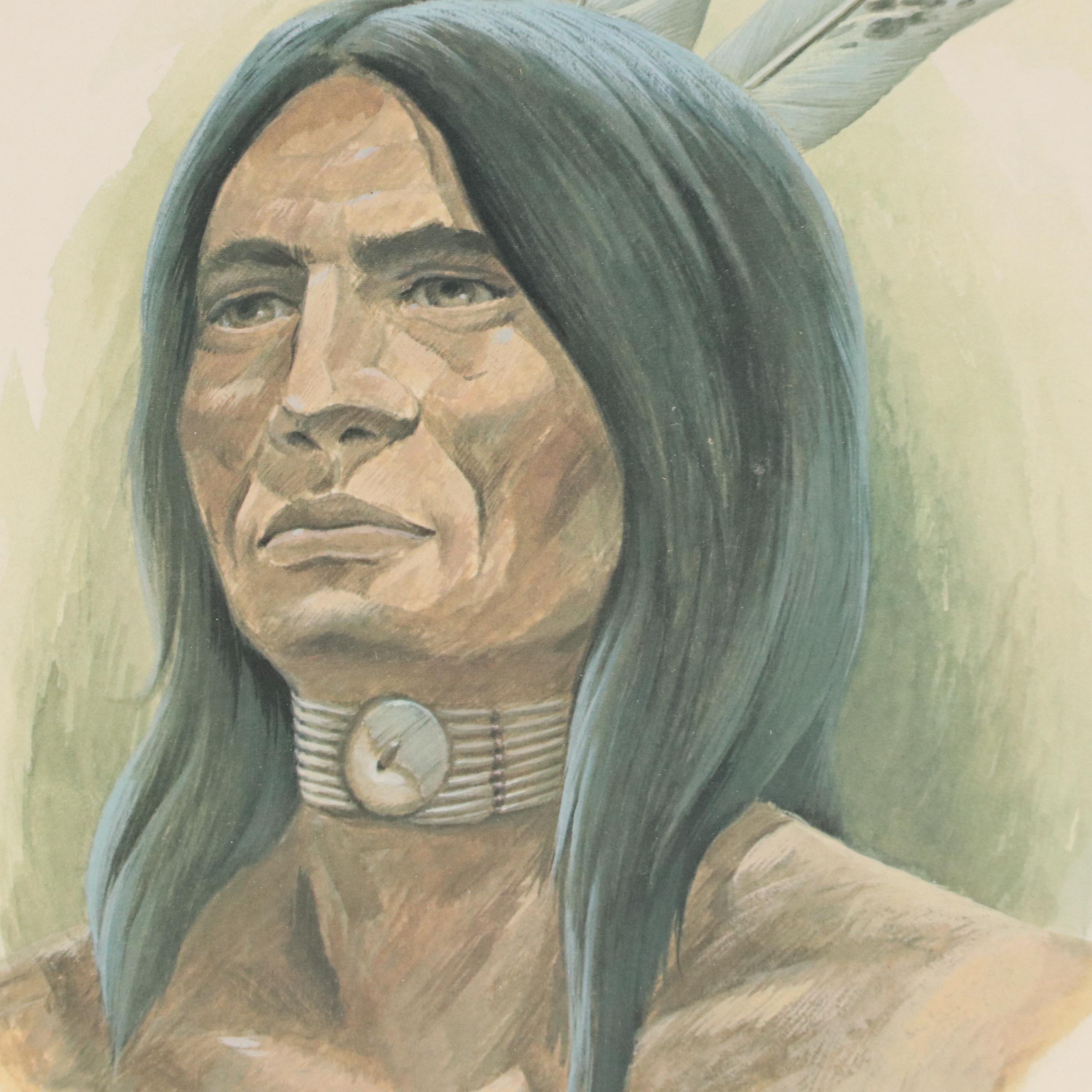 John A. Ruthven Offset Lithograph "Miami Indian II"