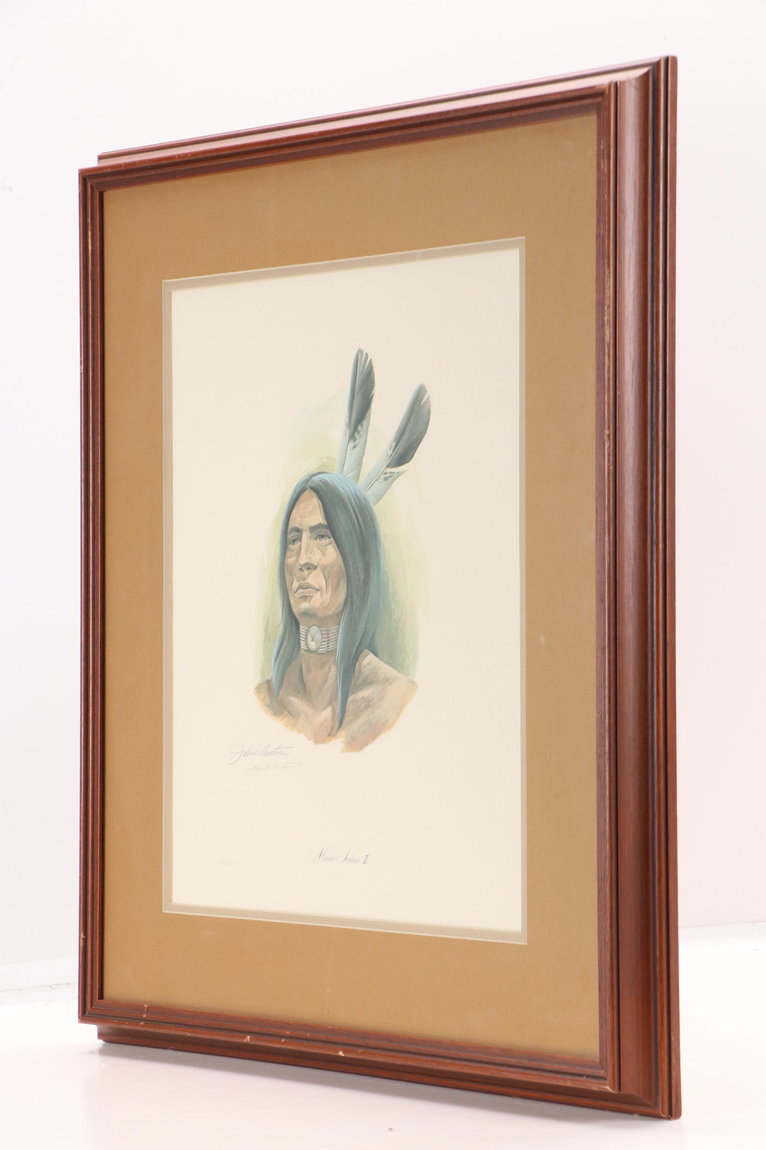 John A. Ruthven Offset Lithograph "Miami Indian II"
