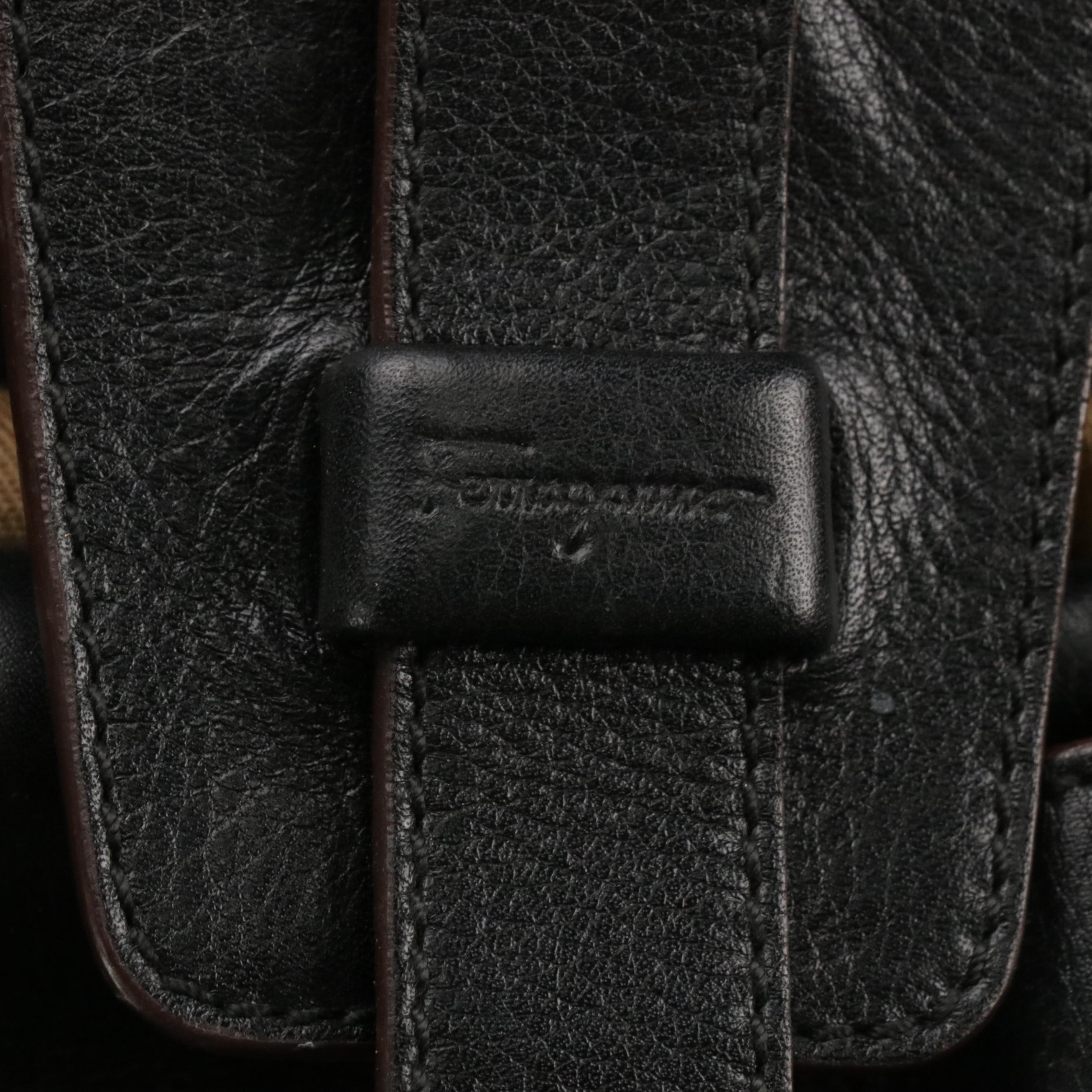 Salvatore Ferragamo Gancini Tassel Double Zippered Hobo Shoulder Bag in Leather