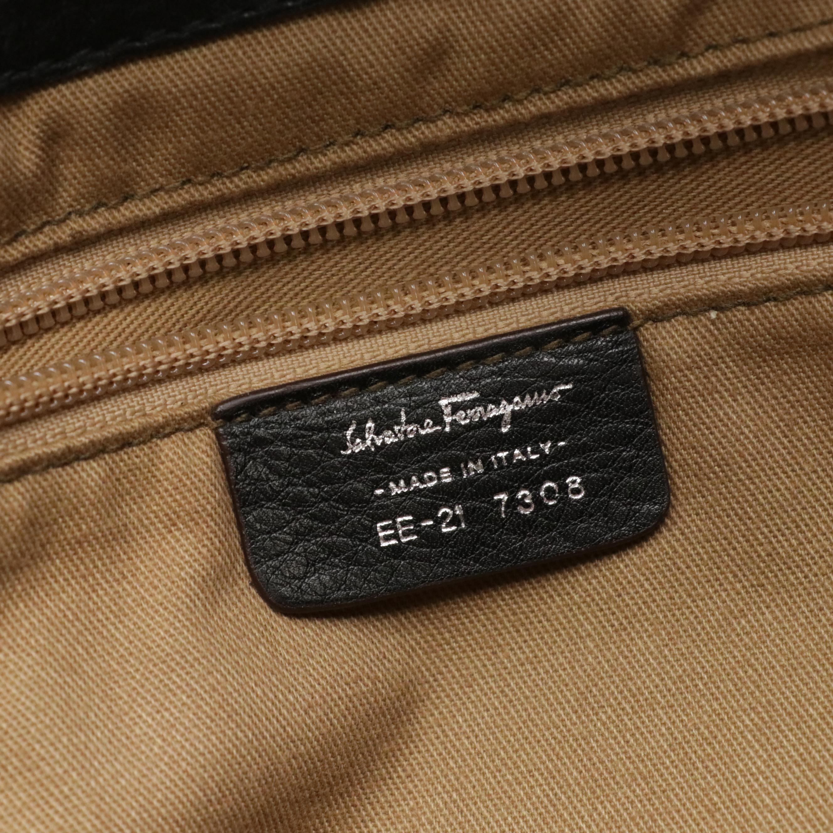 Salvatore Ferragamo Gancini Tassel Double Zippered Hobo Shoulder Bag in Leather