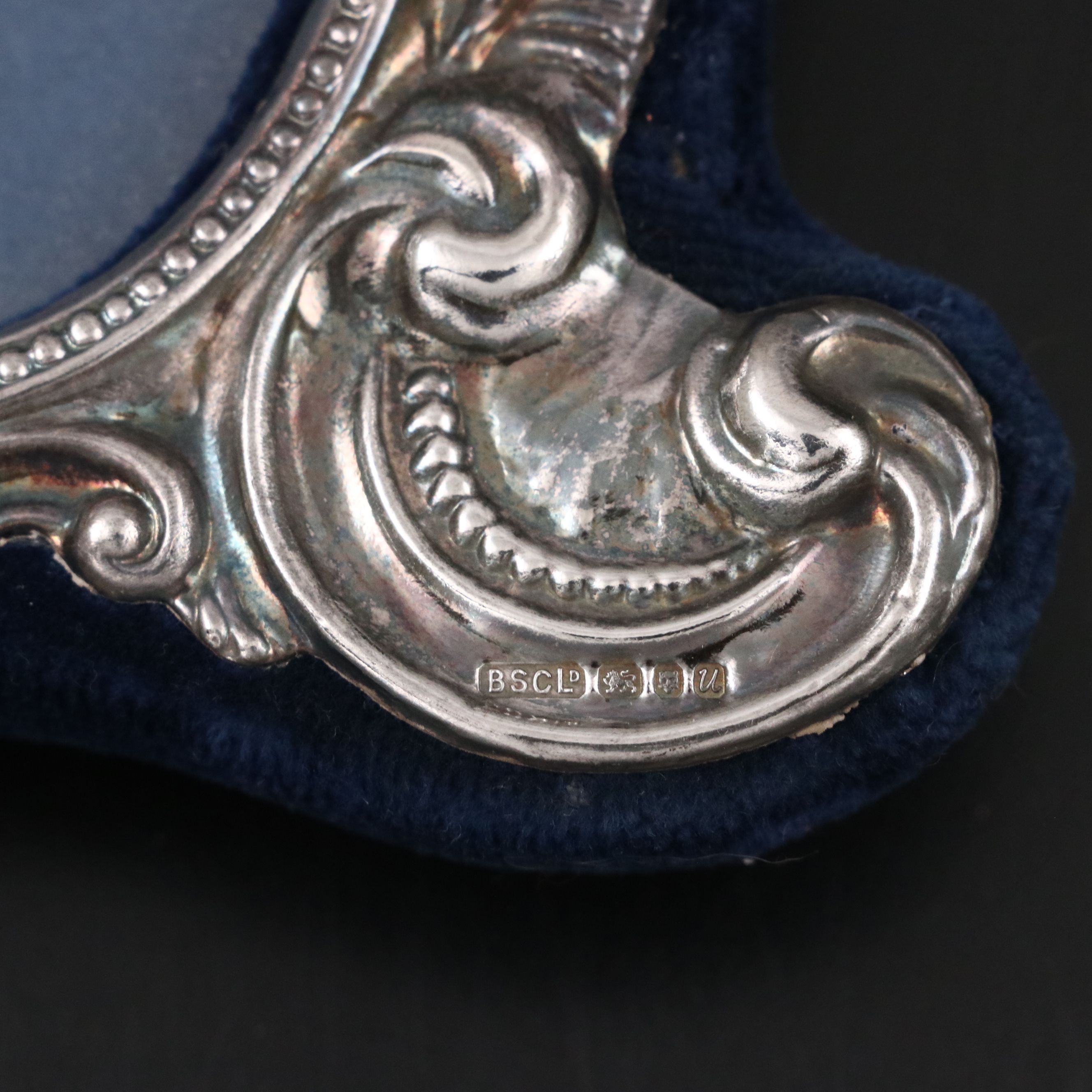 English Rococo Style Sterling Silver Fronted Double Tabletop Frame, 1994