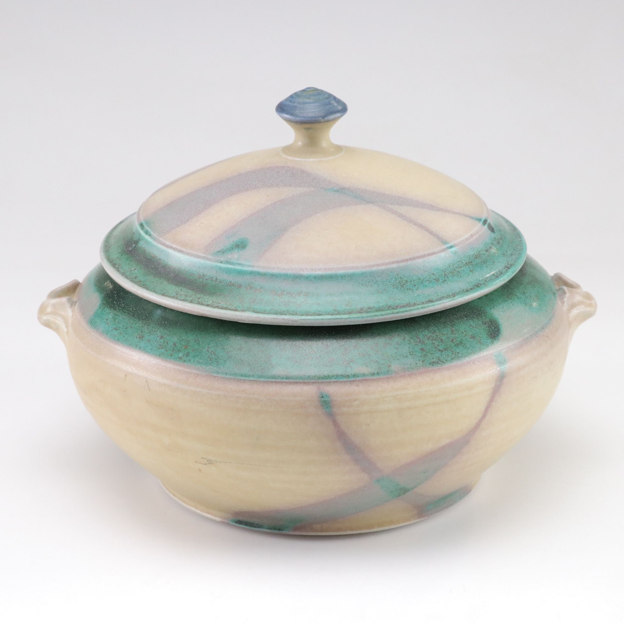 Kennedy Signed Studio Pottery Lidded Stoneware Casserole Pot