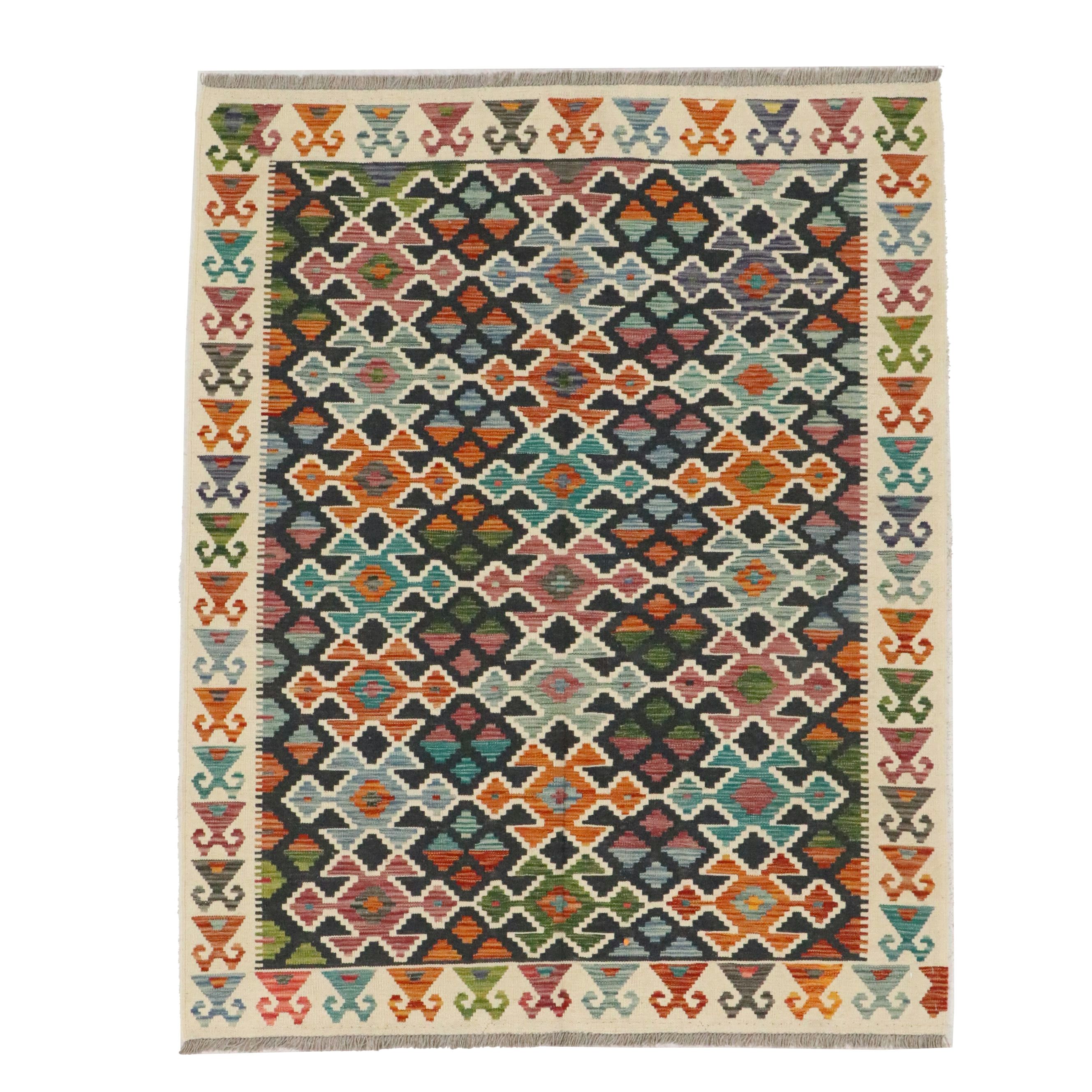 5'1 x 6'6 Handwoven Turkish Kilim Area Rug