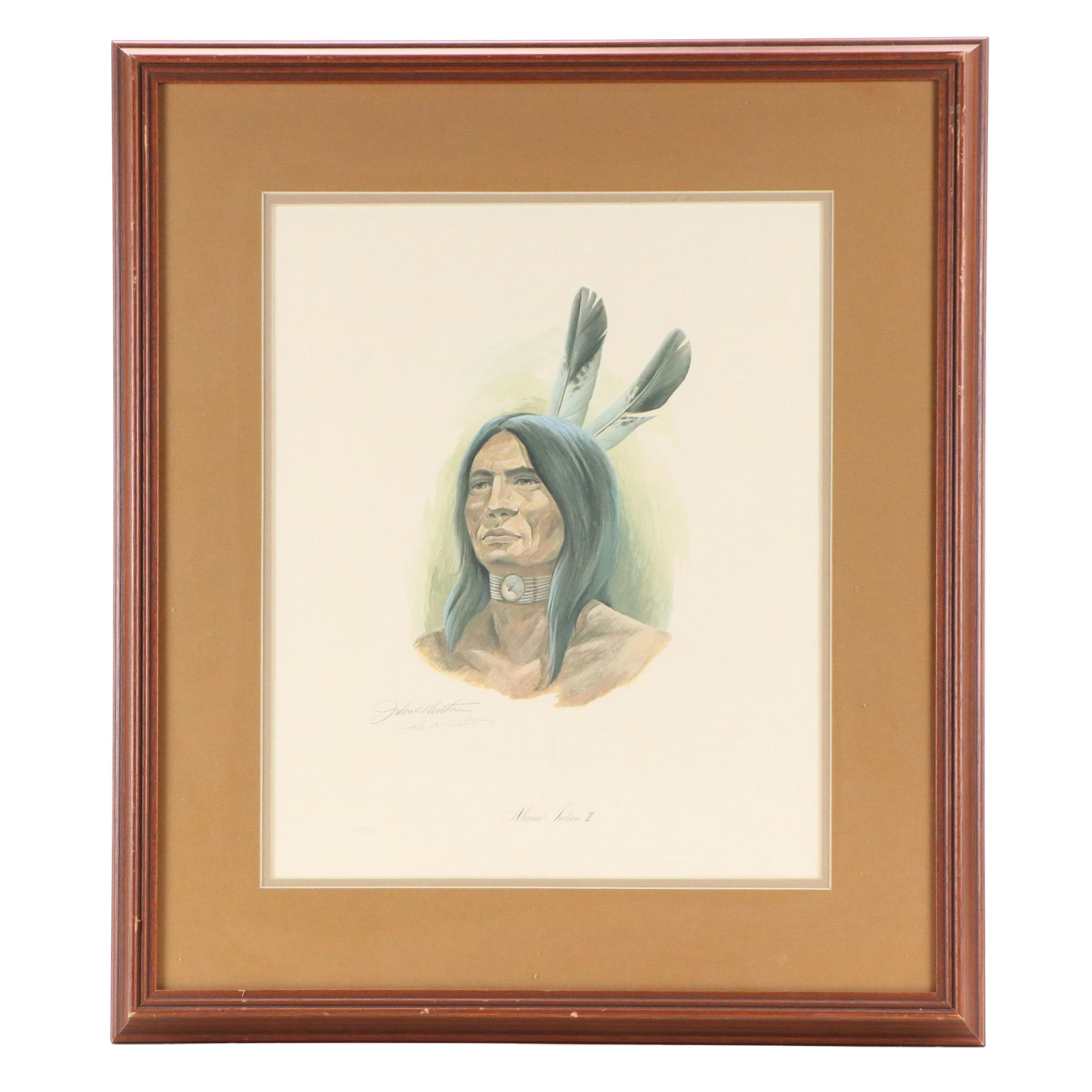 John A. Ruthven Offset Lithograph "Miami Indian II"