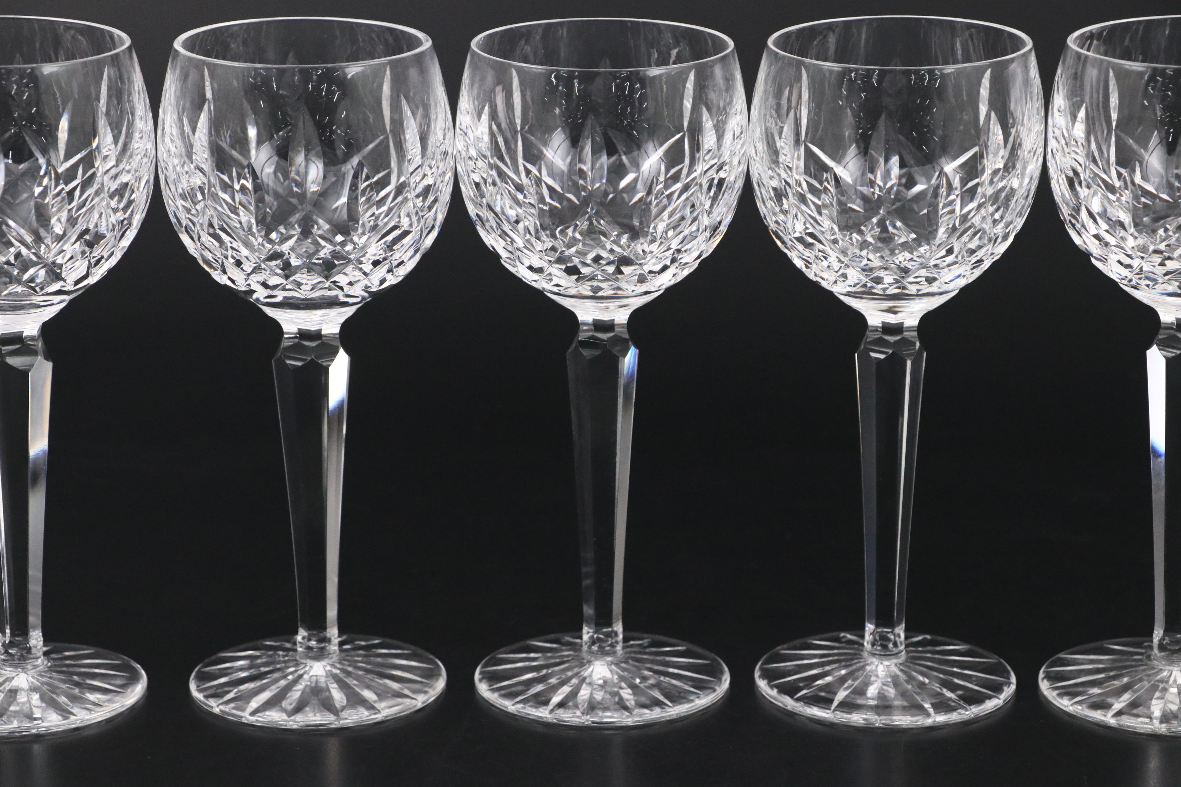 Waterford "Lismore" Crystal Hock Wine Glasses