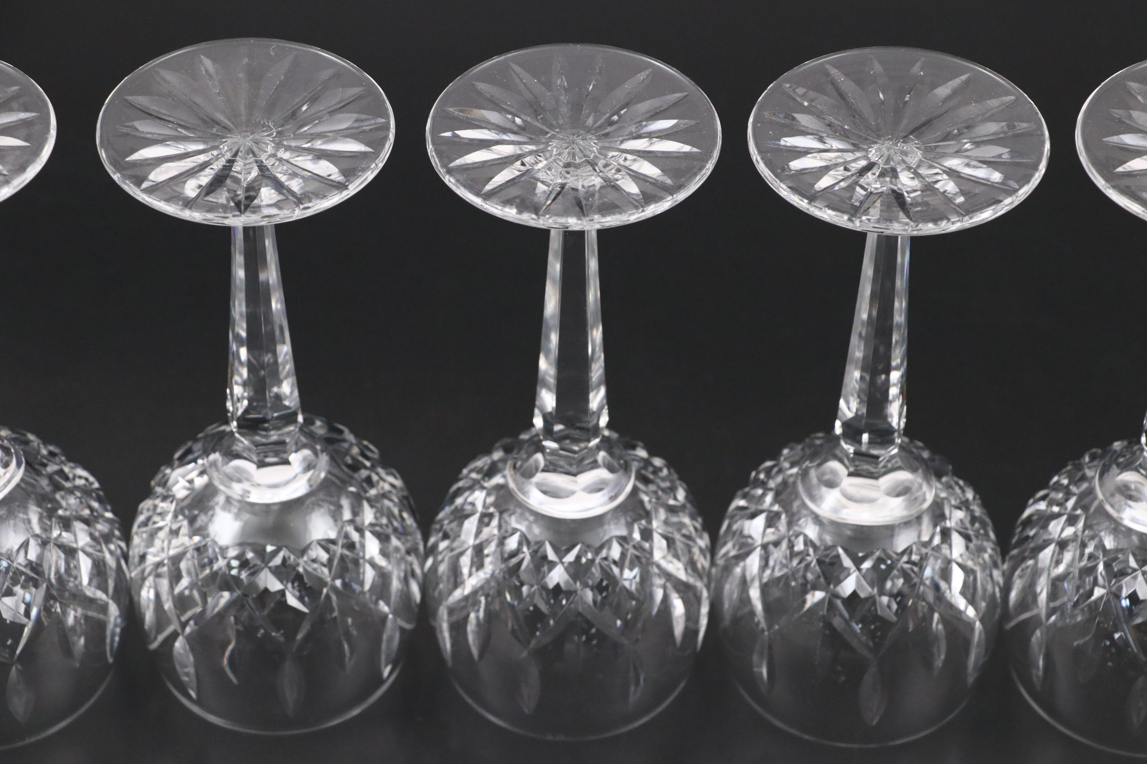 Waterford "Lismore" Crystal Hock Wine Glasses