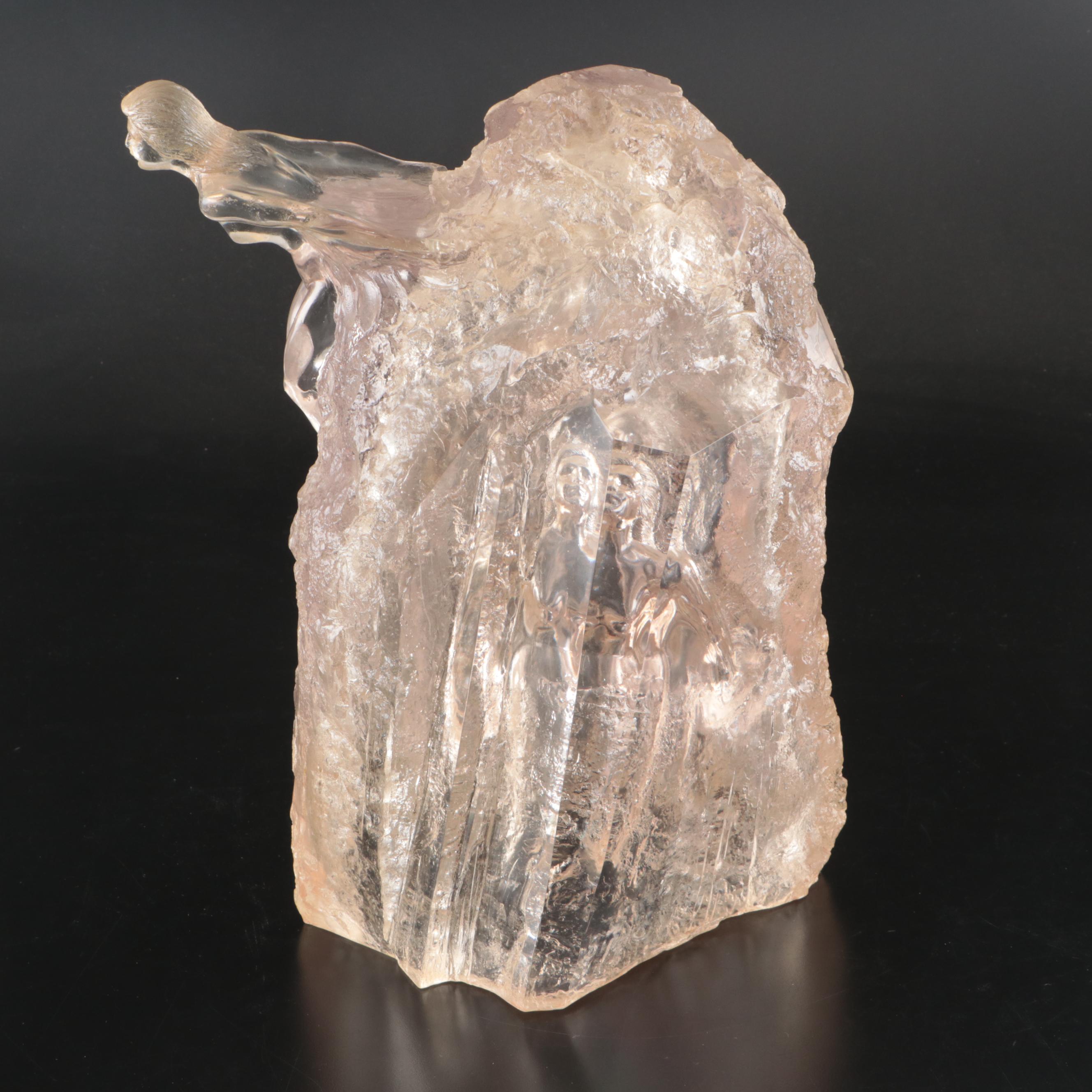 Marc Sijan Cast Resin Sculpture of Women Emerging from a Block