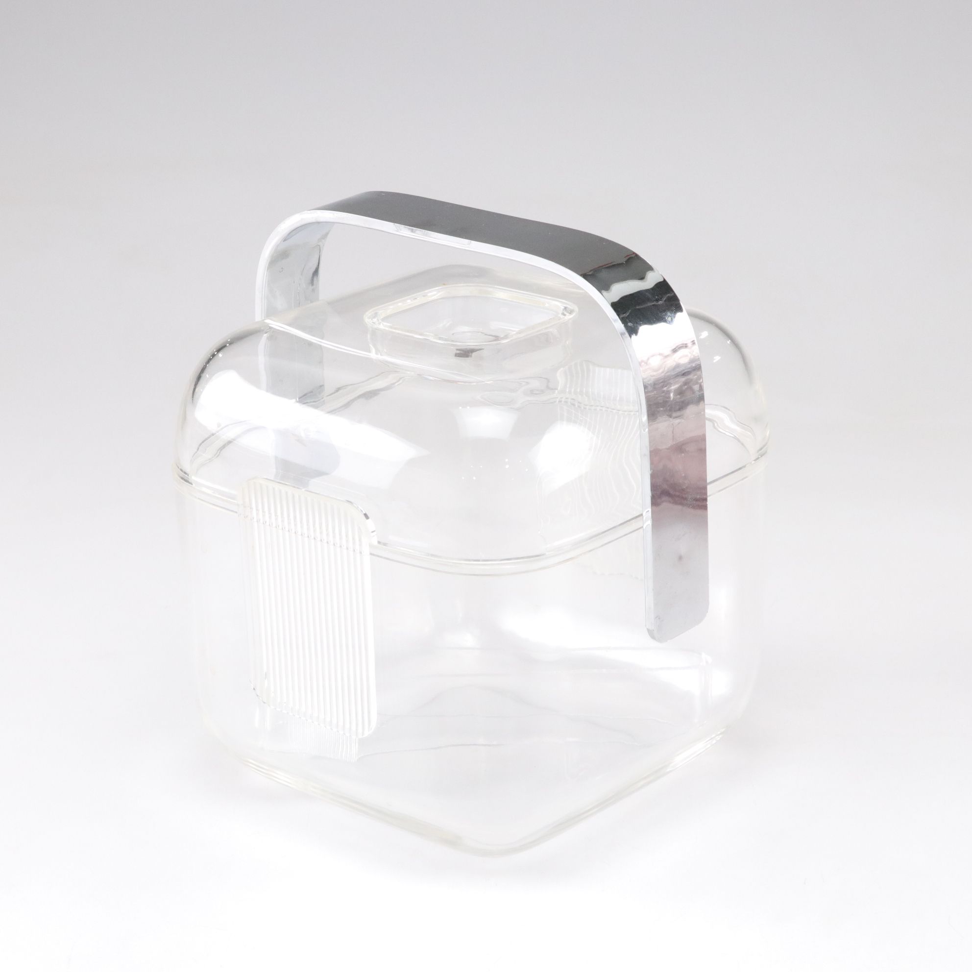 Guzzini "Amanda" Ice Bucket with Blown Crackle Glass Pitcher