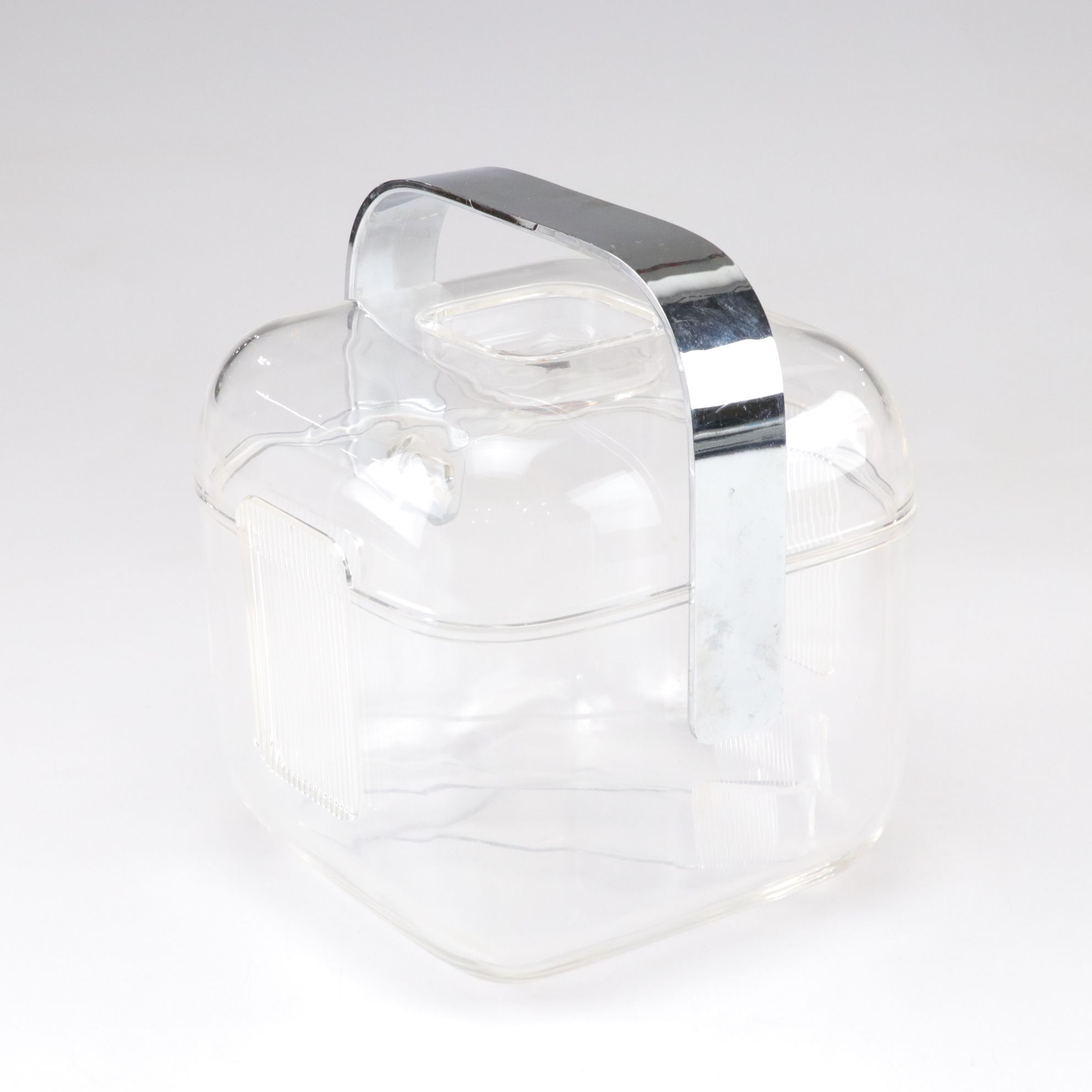 Guzzini "Amanda" Ice Bucket with Blown Crackle Glass Pitcher