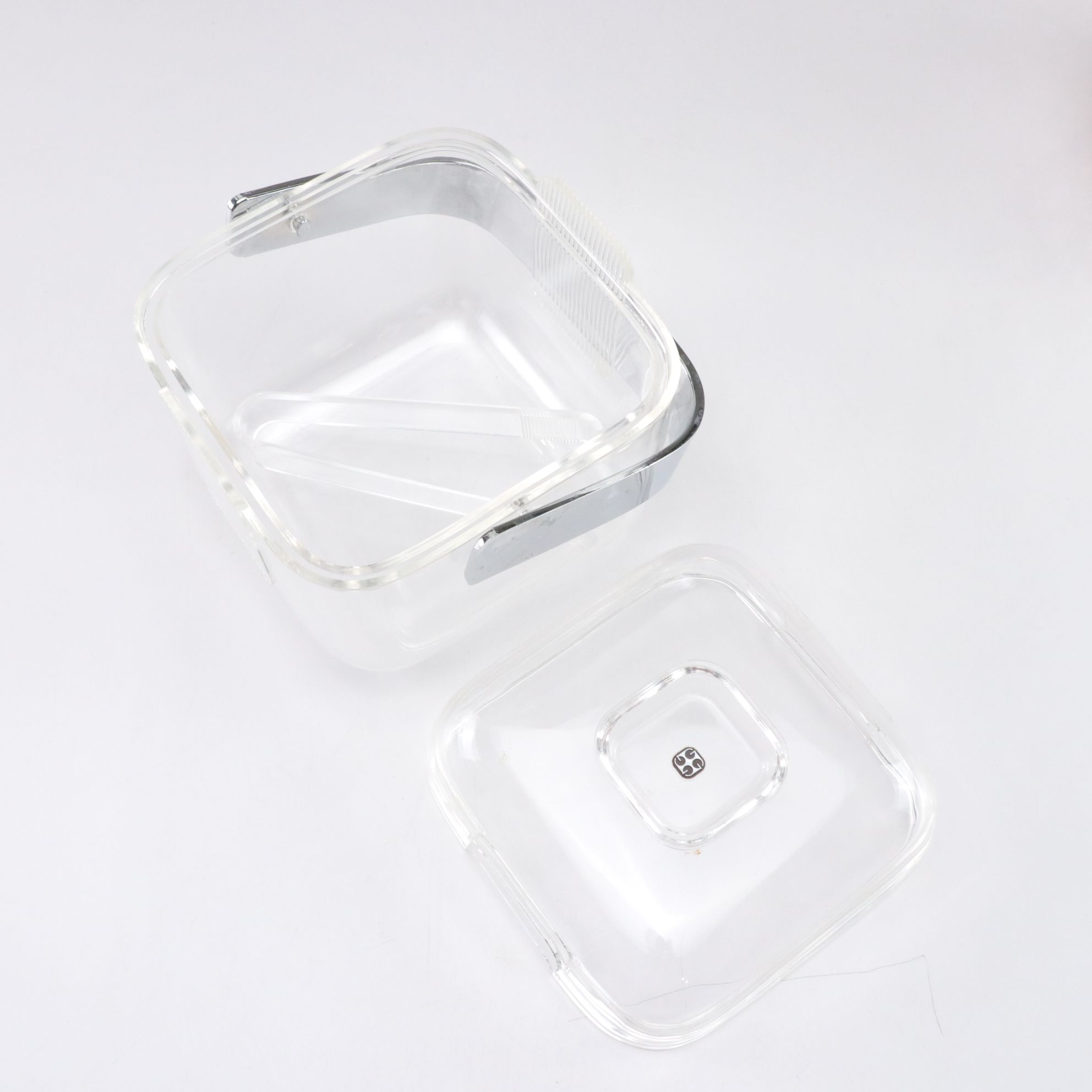 Guzzini "Amanda" Ice Bucket with Blown Crackle Glass Pitcher