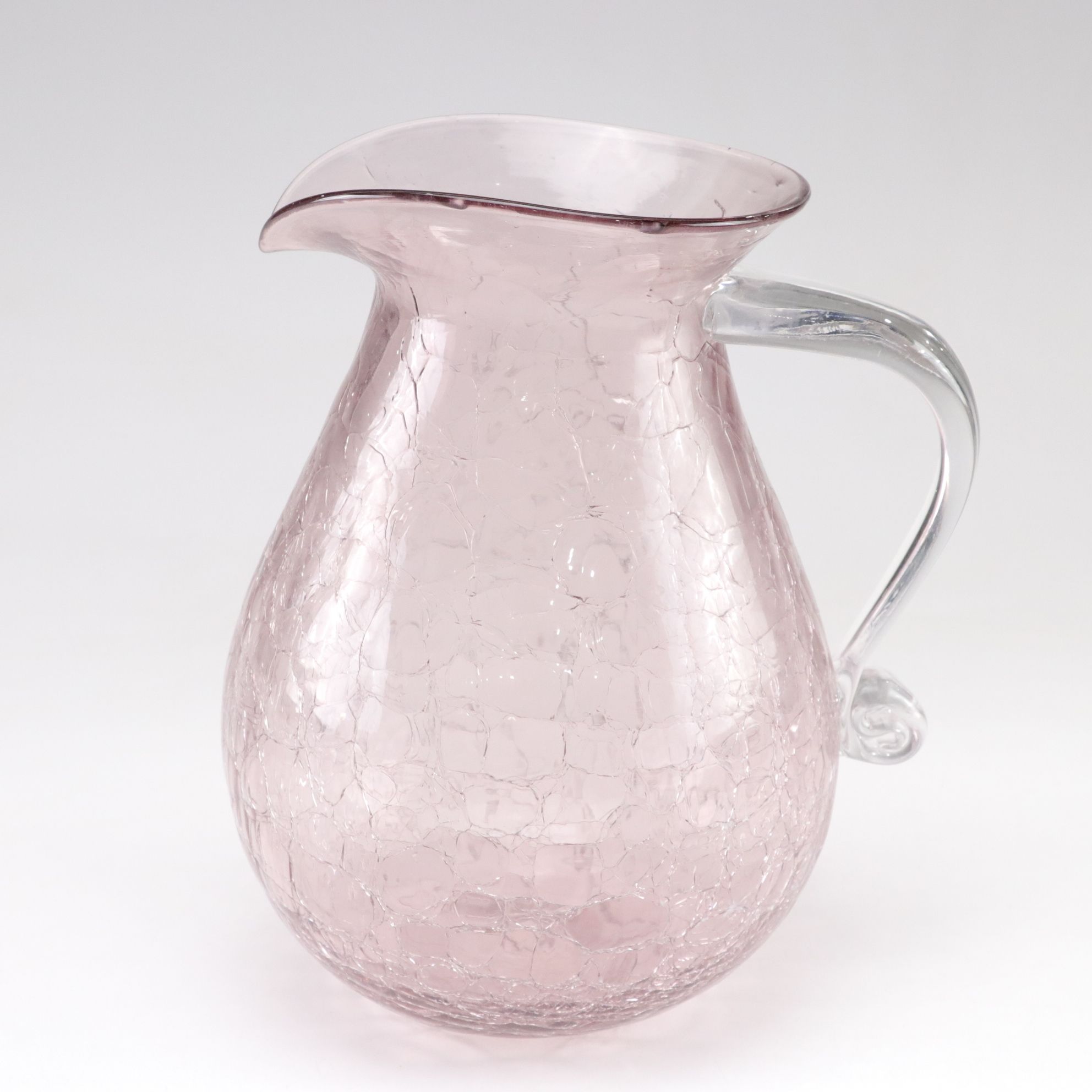 Guzzini "Amanda" Ice Bucket with Blown Crackle Glass Pitcher