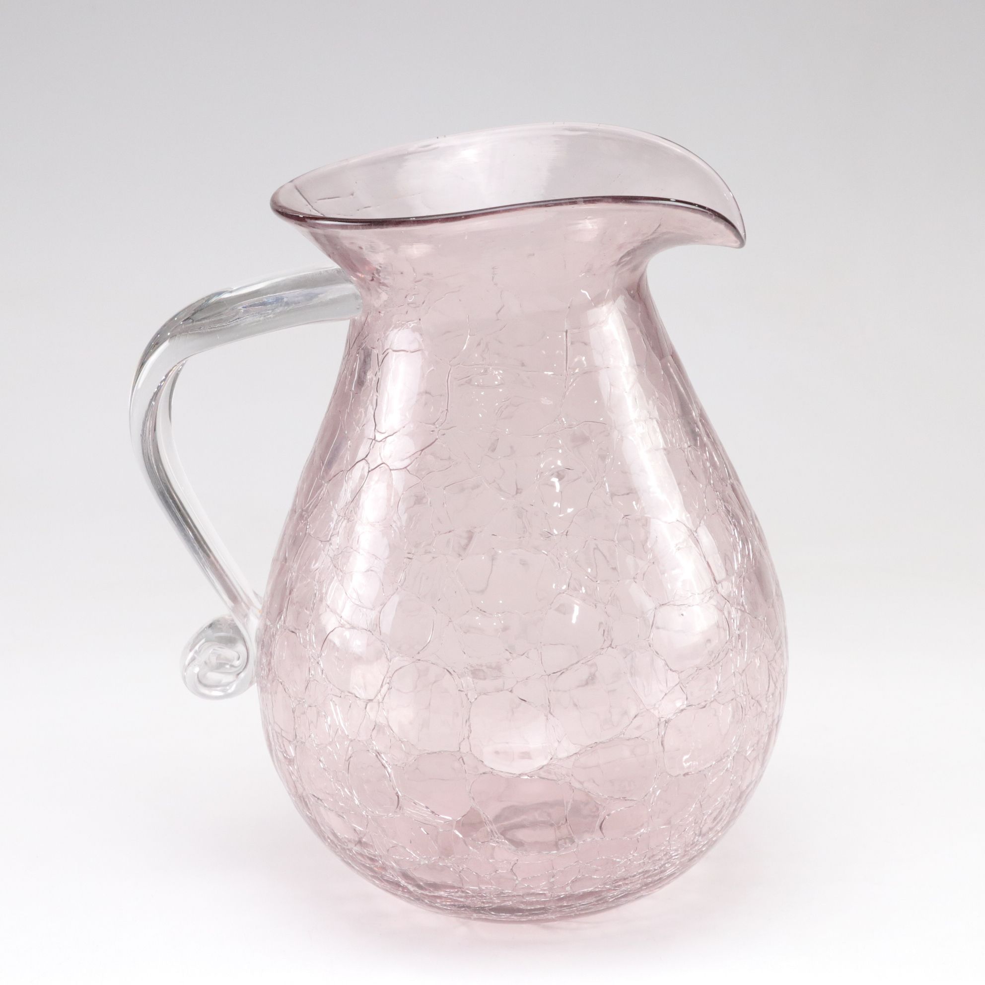 Guzzini "Amanda" Ice Bucket with Blown Crackle Glass Pitcher