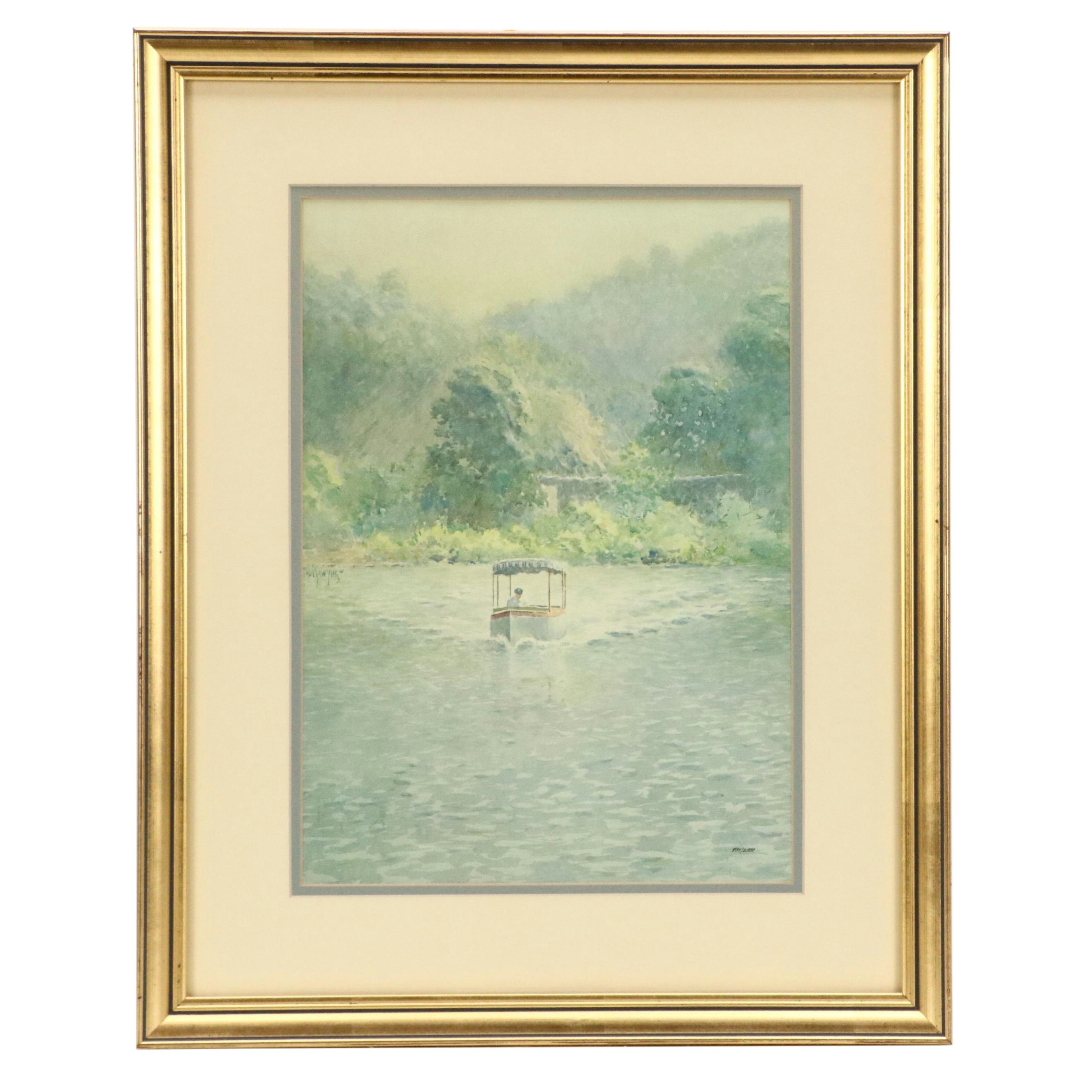 After Paul Sawyier Offset Lithograph "Devil's Hollow," 1984