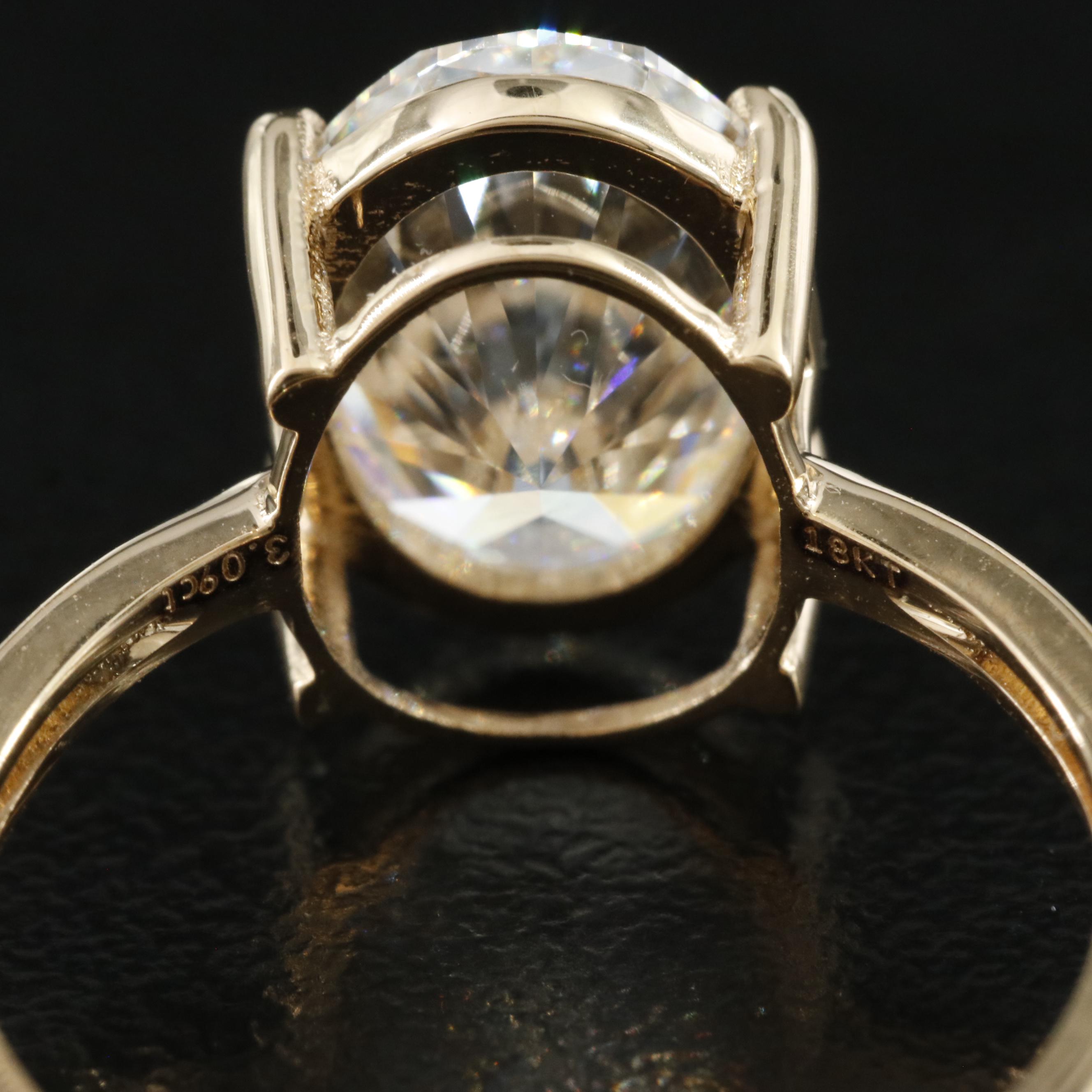 18K 3.09 CT Lab Grown Diamond Solitaire Ring with IGI Report