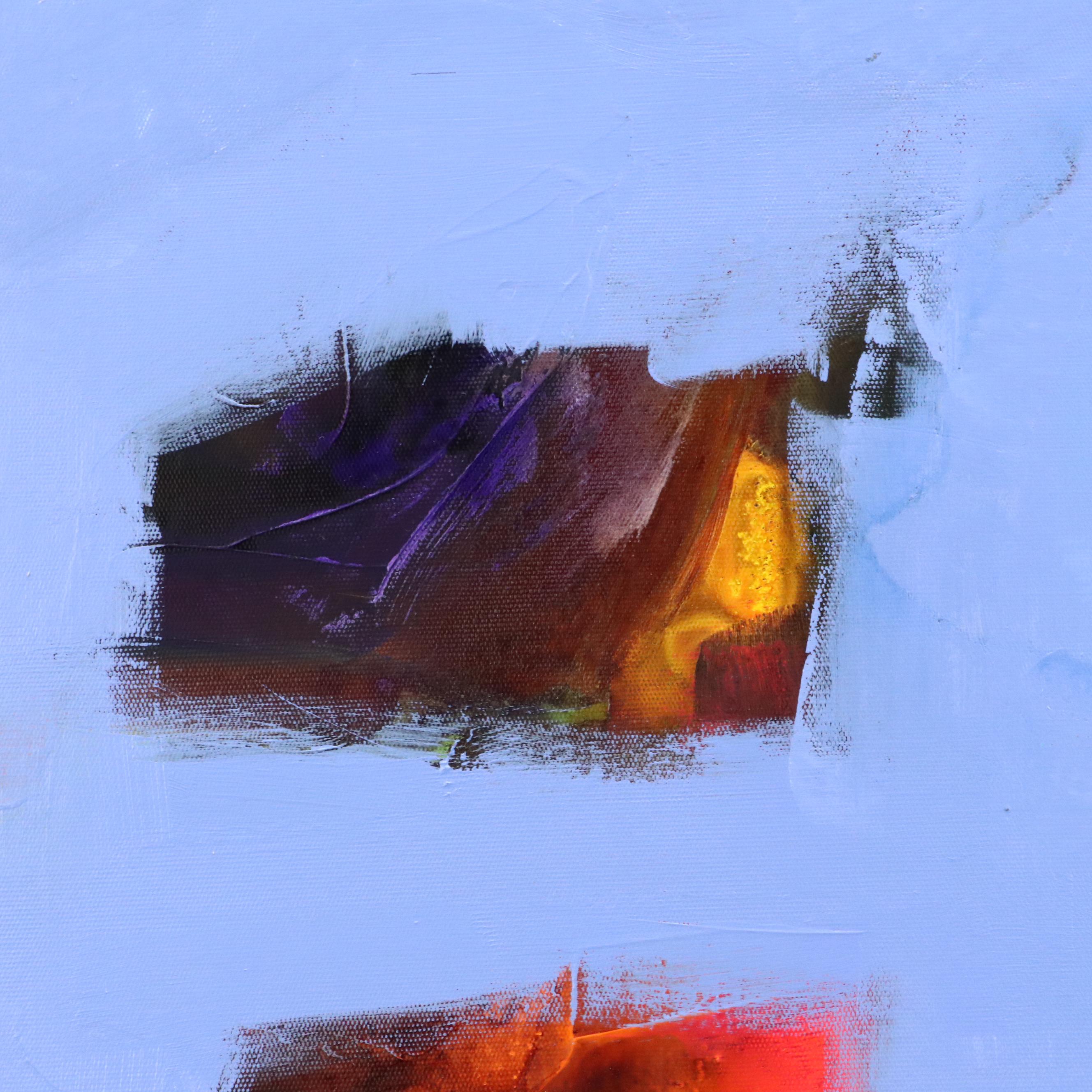 Milagros Pongo Blue Abstract Mixed Media Acrylic Painting, 2025