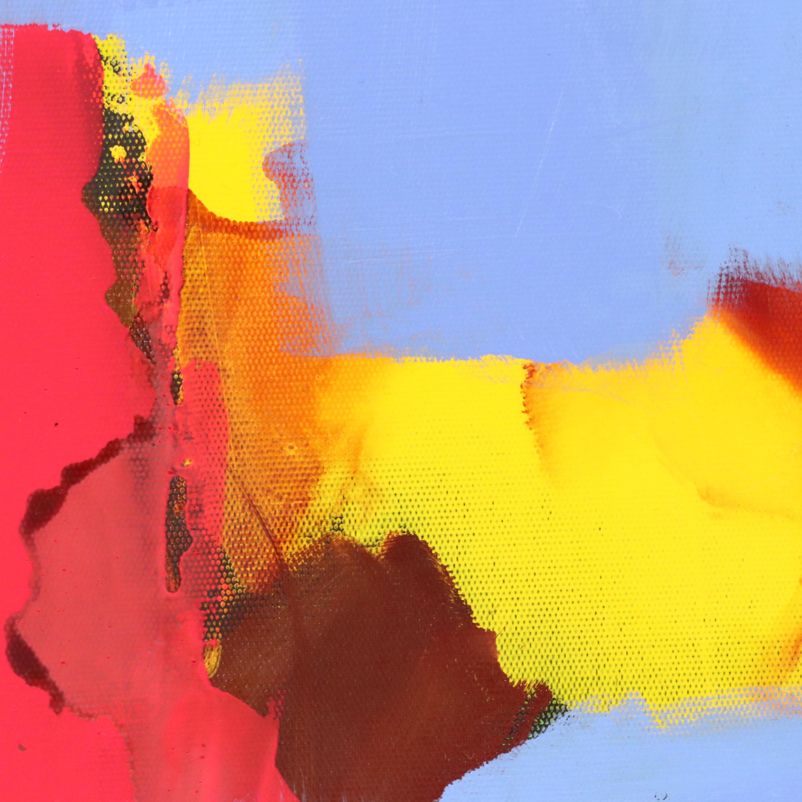 Milagros Pongo Blue Abstract Mixed Media Acrylic Painting, 2025