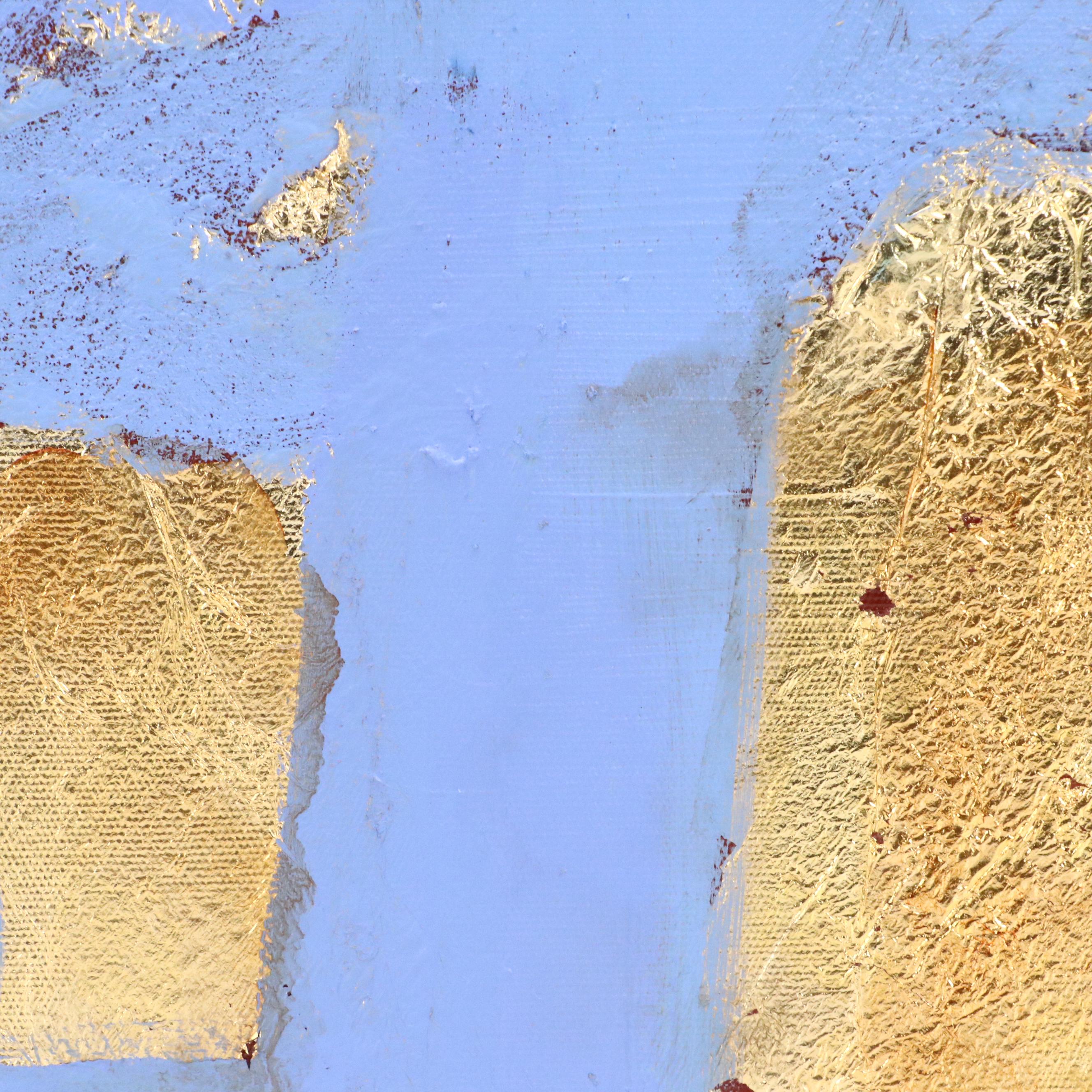 Milagros Pongo Blue Abstract Mixed Media Acrylic Painting, 2025