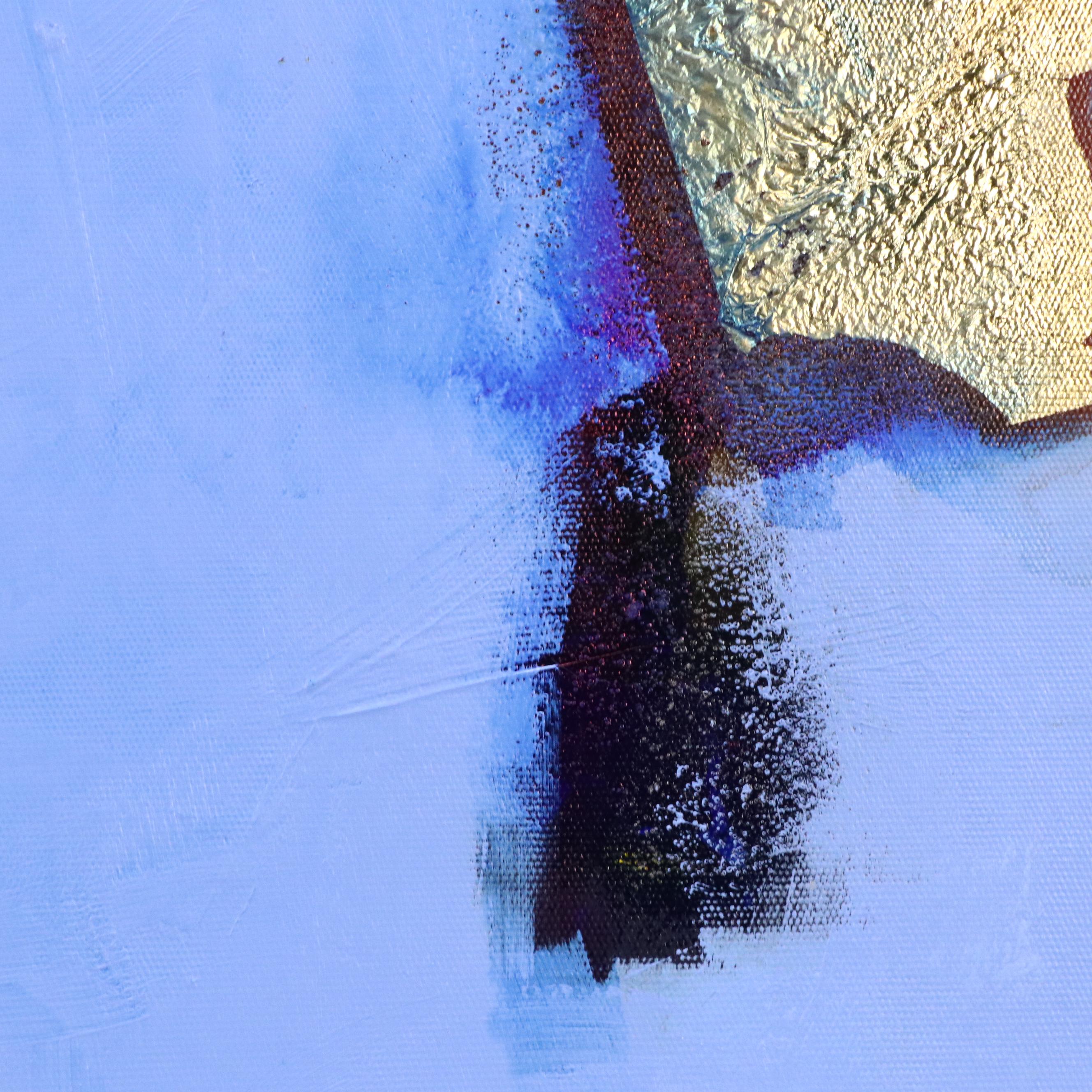 Milagros Pongo Blue Abstract Mixed Media Acrylic Painting, 2025