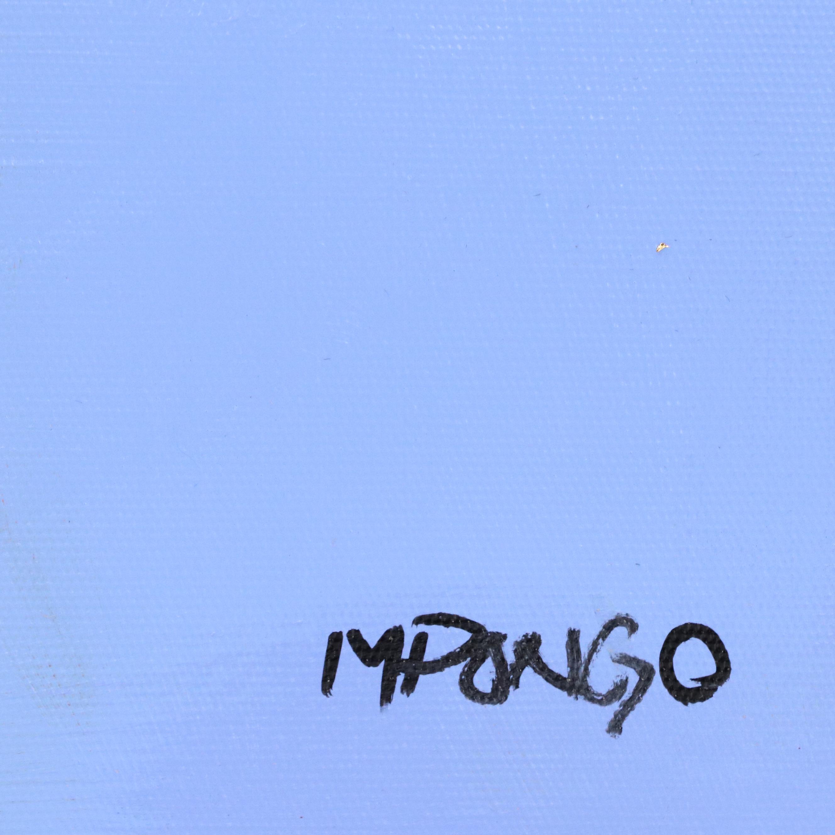 Milagros Pongo Blue Abstract Mixed Media Acrylic Painting, 2025