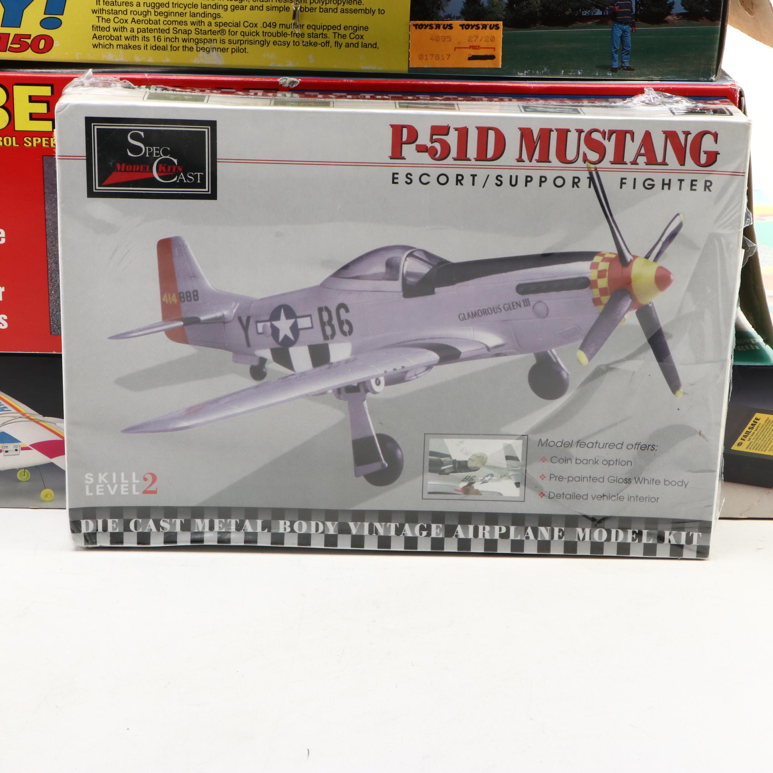 Liberty P-51D Mustang Fighter Model Kit with Other Cox Remote Control Planes