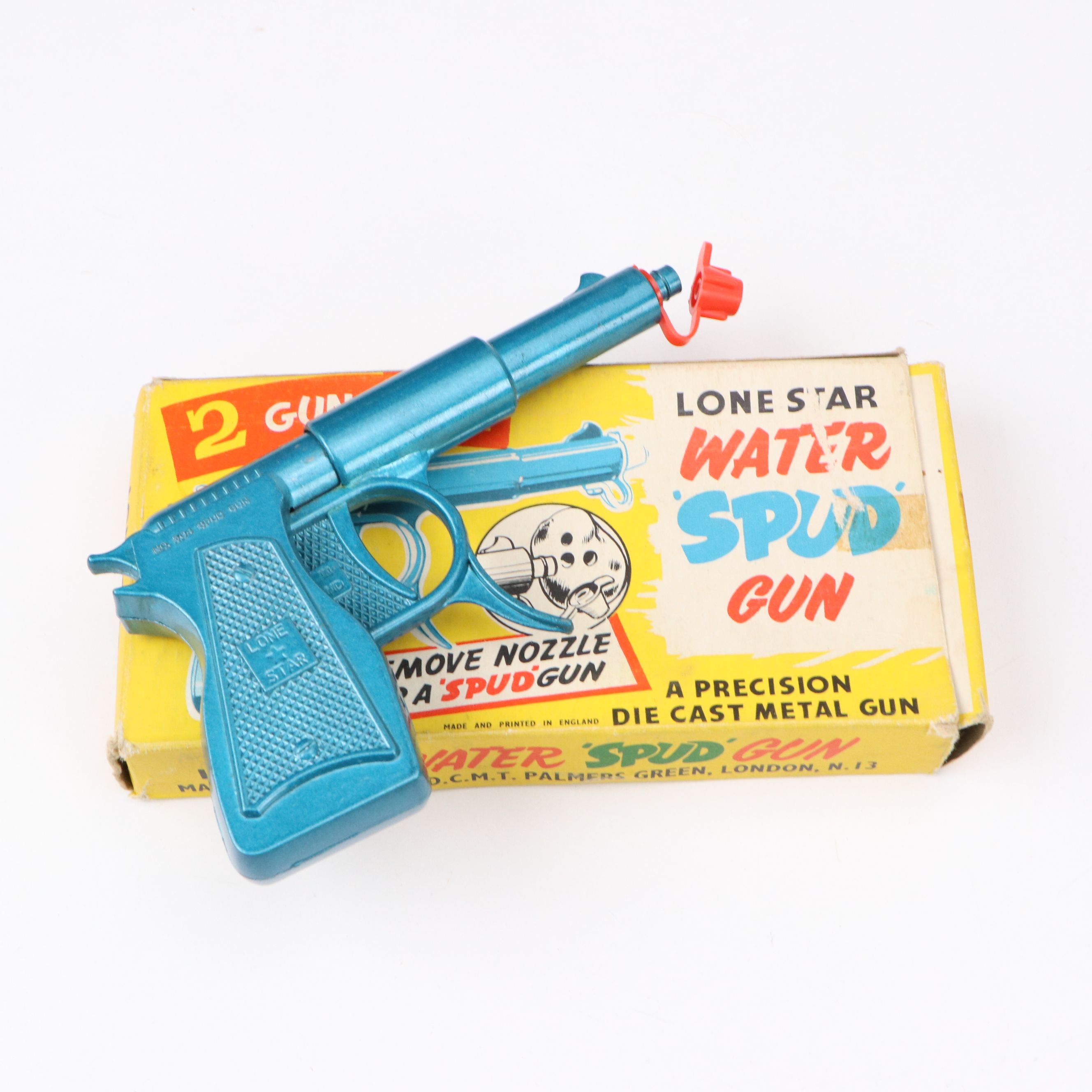 Hubley Padlock Cap Gun with Wild West Coin Bank and More Vintage Toy Guns