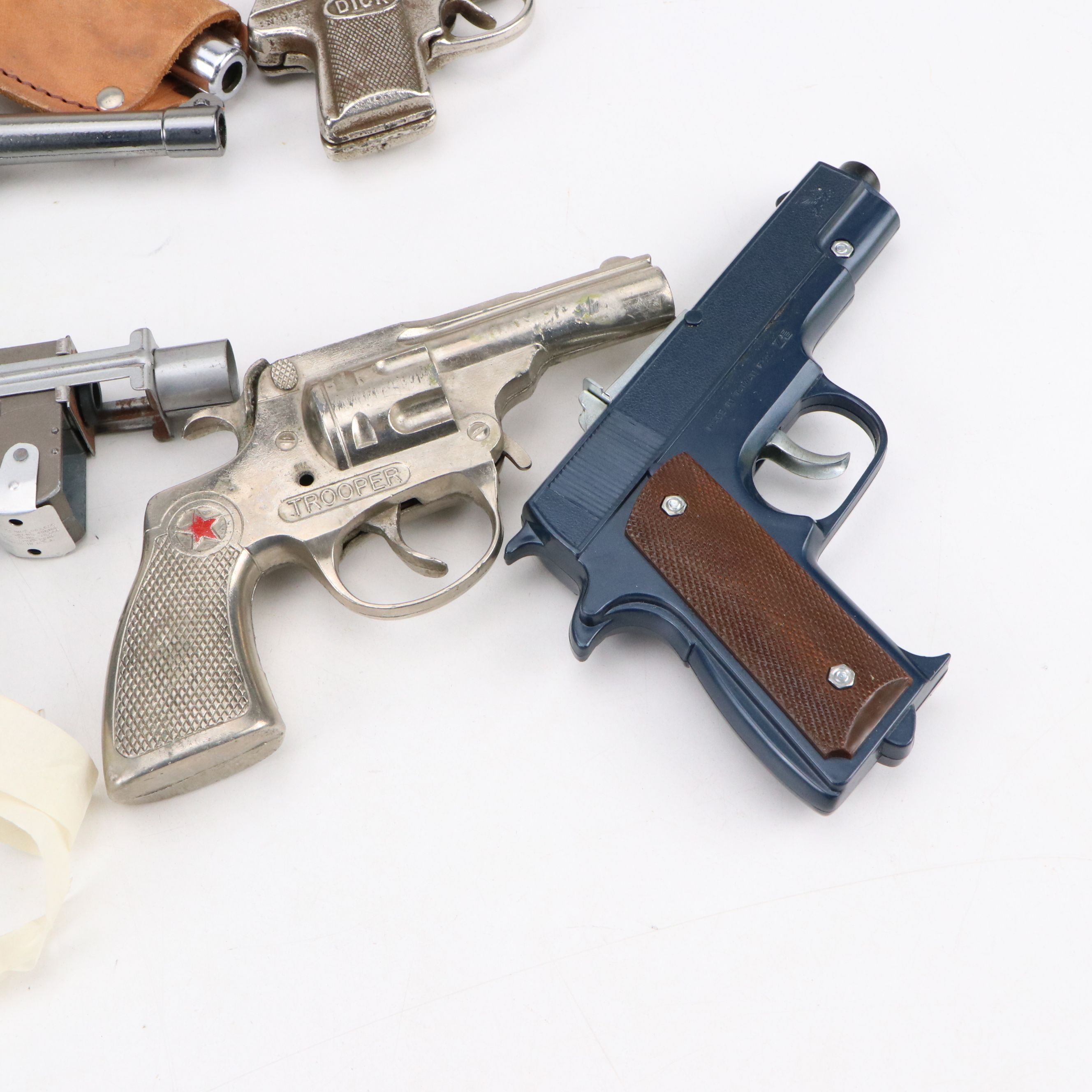 Hubley Padlock Cap Gun with Wild West Coin Bank and More Vintage Toy Guns