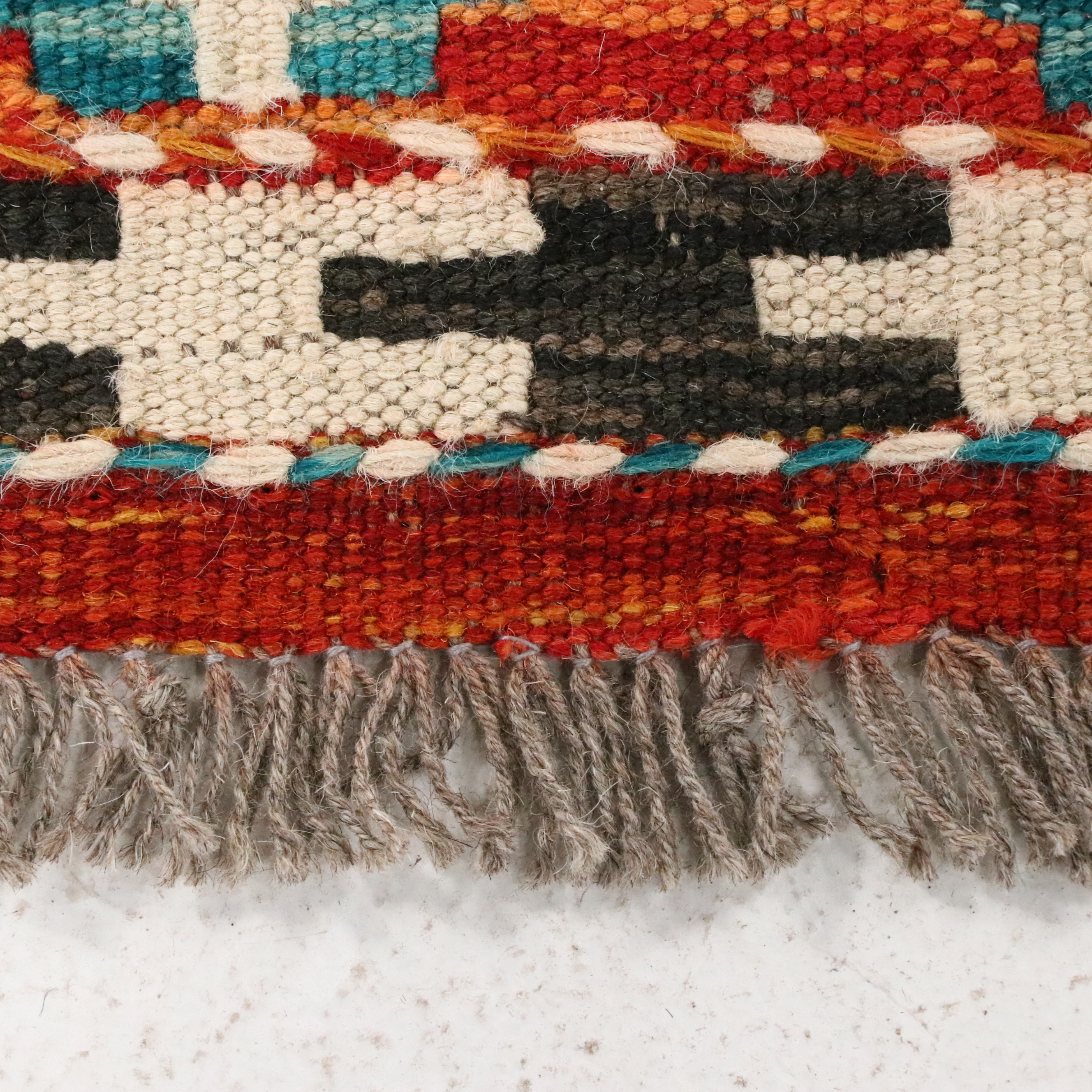 6'9 x 7' Handwoven Pakistani Kilim Area Rug