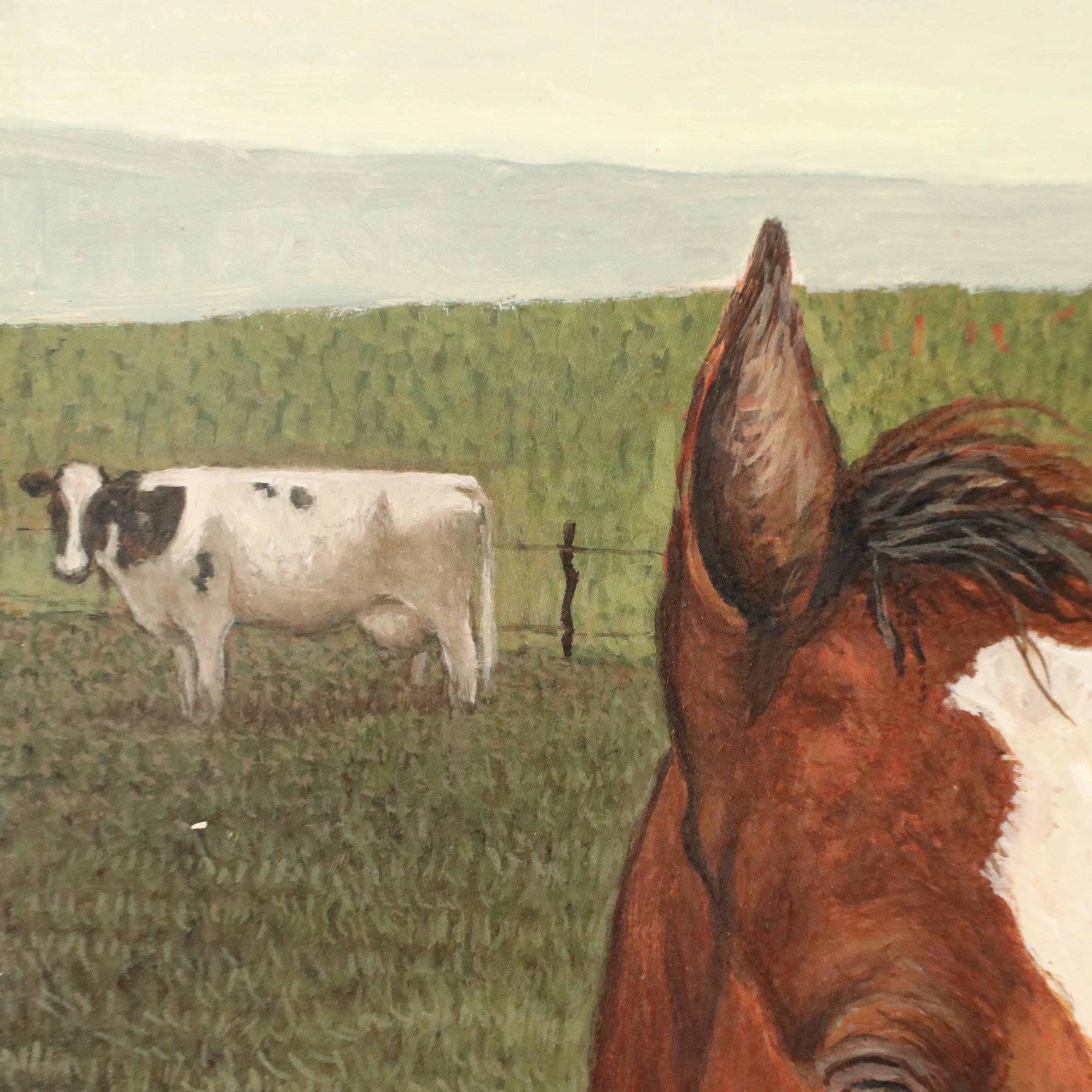 Castro Cadenas Large Realist Oil Painting "Cordoba," 1985