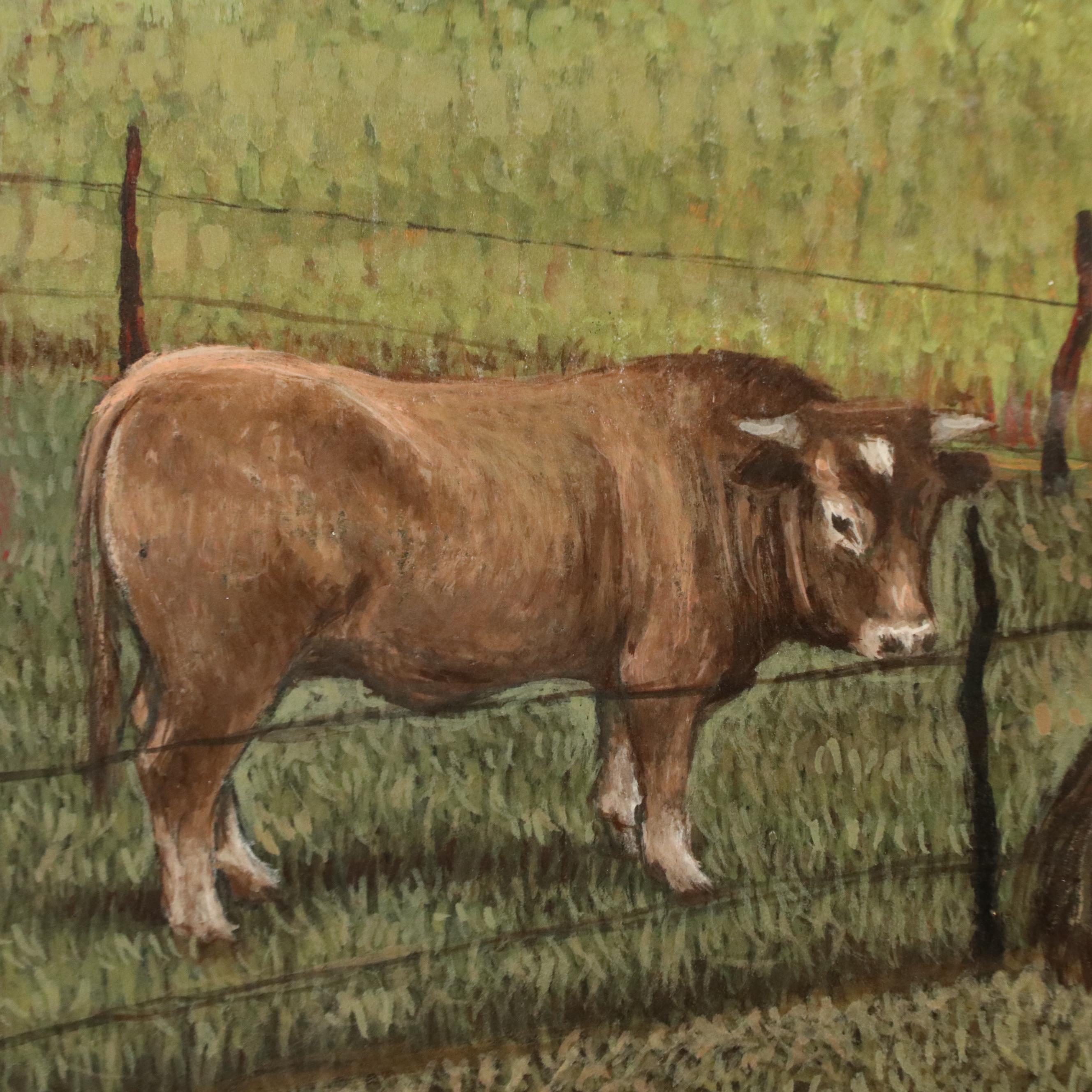 Castro Cadenas Large Realist Oil Painting "Cordoba," 1985