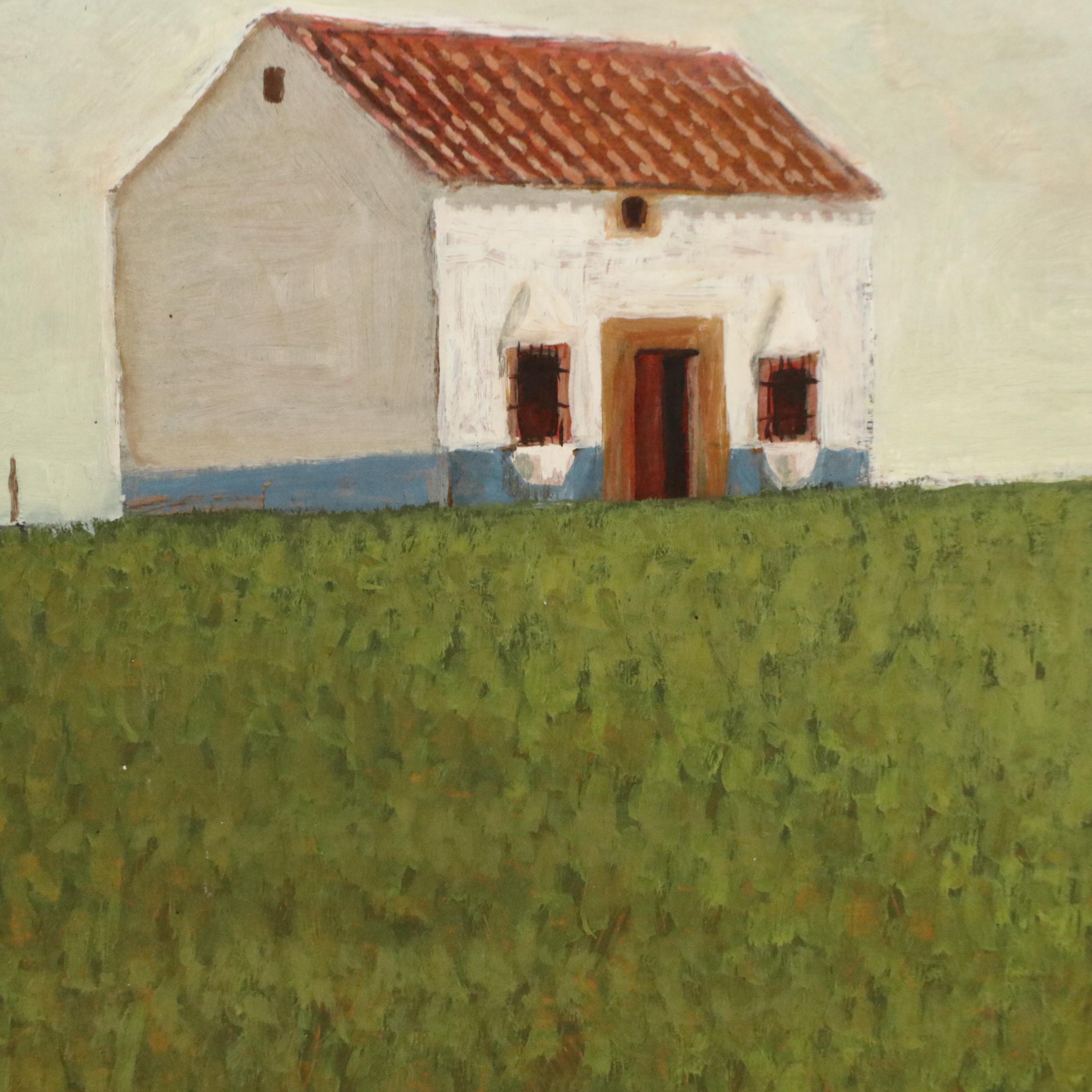 Castro Cadenas Large Realist Oil Painting "Cordoba," 1985