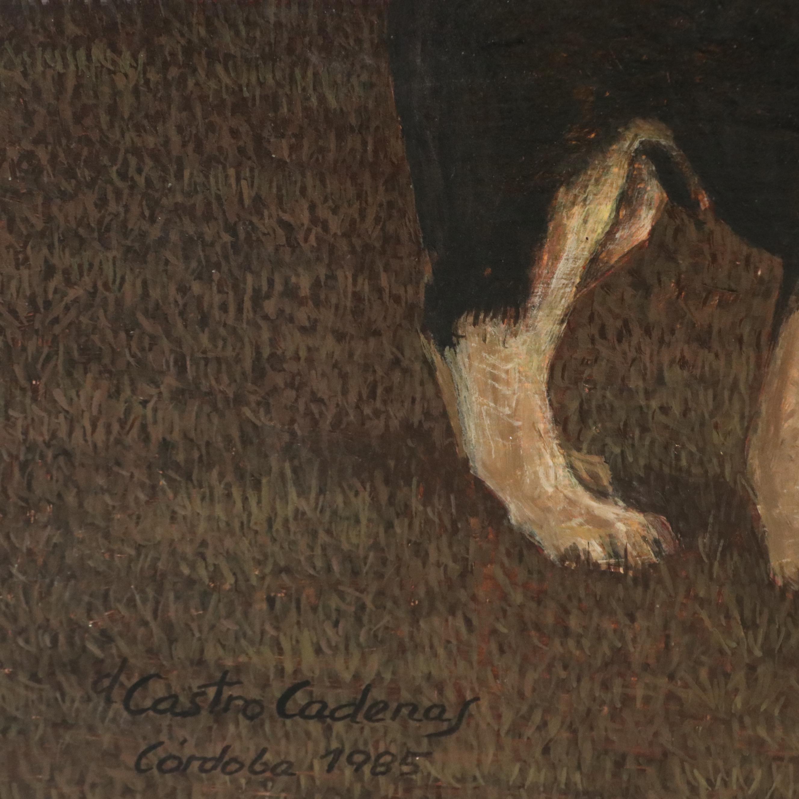 Castro Cadenas Large Realist Oil Painting "Cordoba," 1985