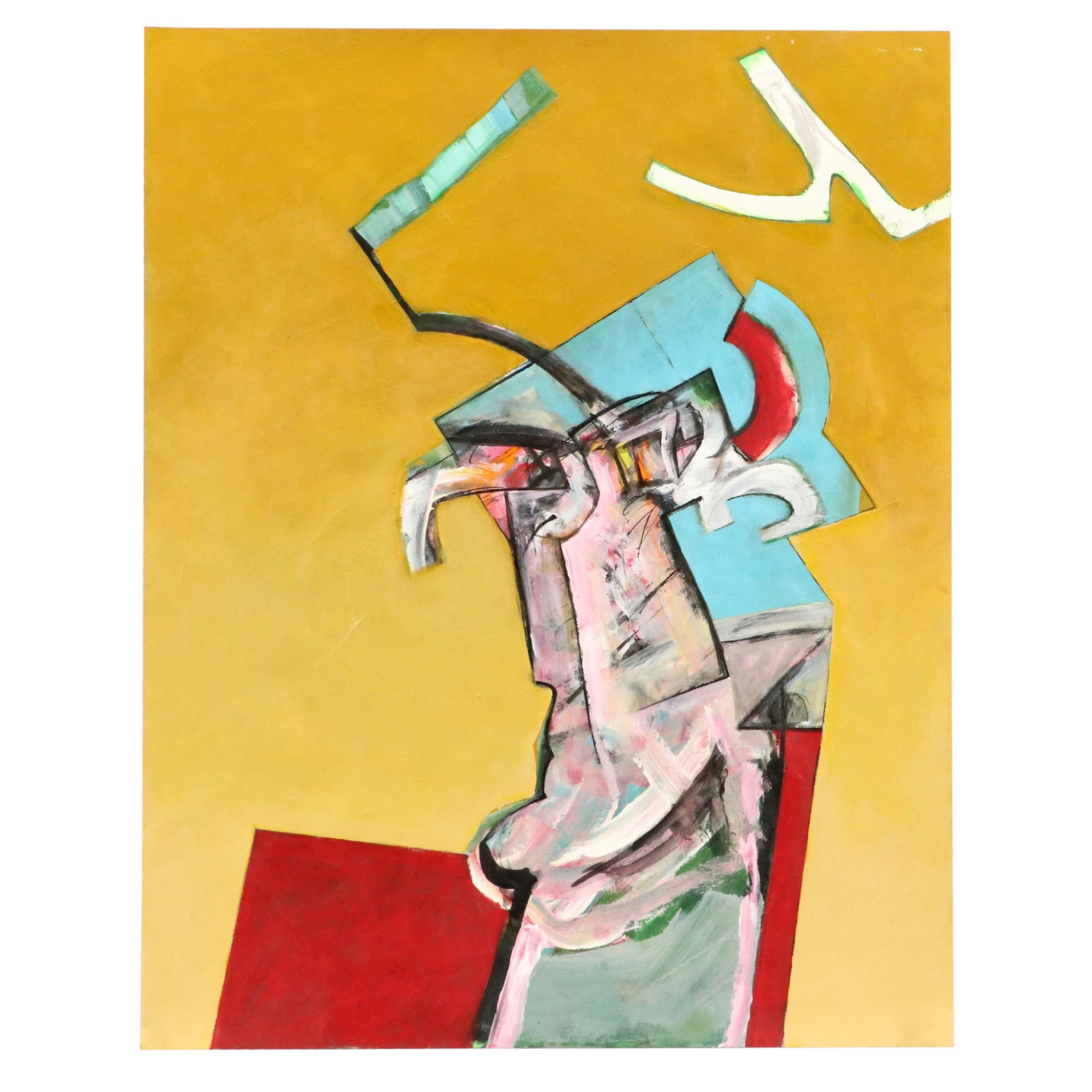 James L. Bruch Acrylic Painting of Untitled Abstraction, Circa 2000