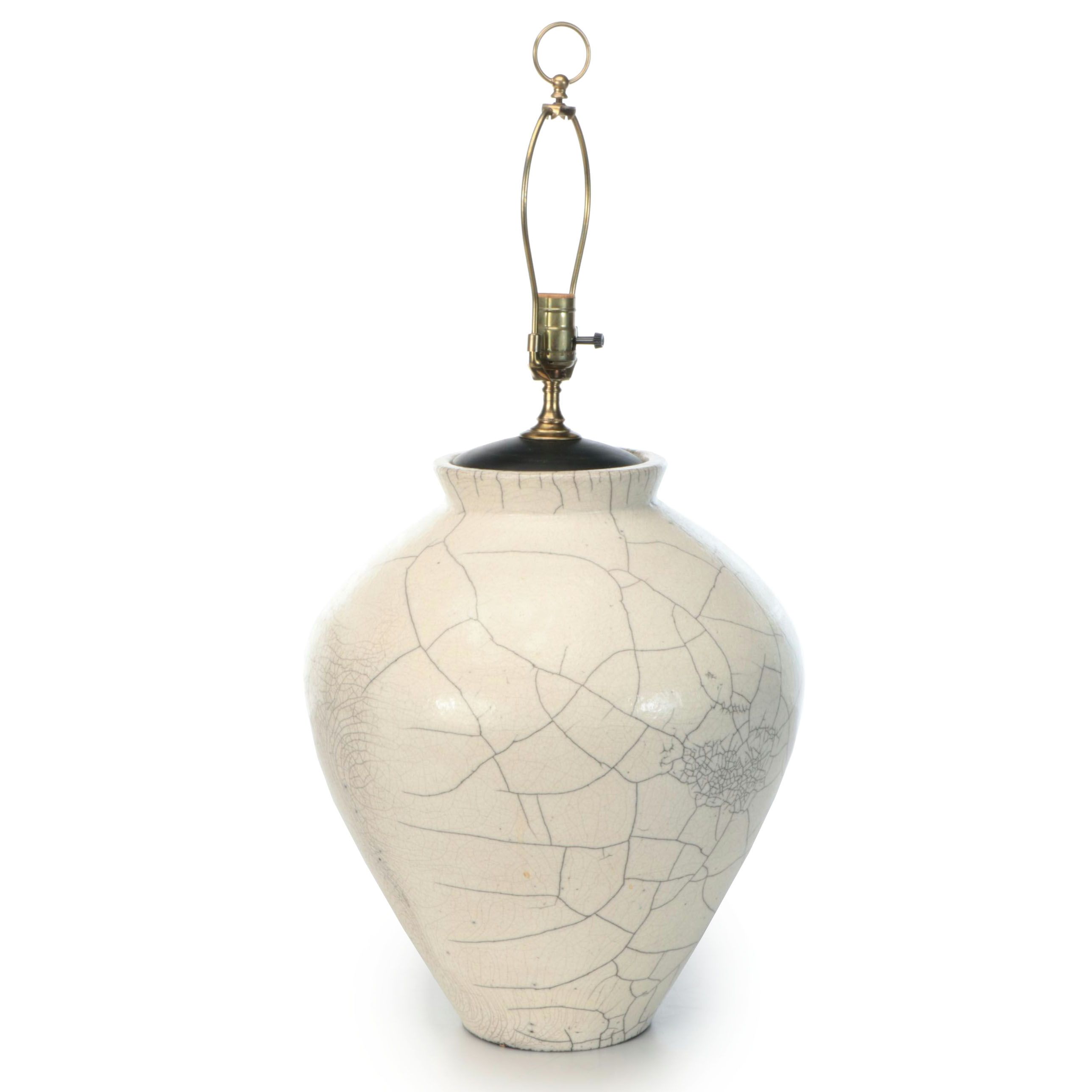 Crackle Glaze Finish Ceramic Table Lamp