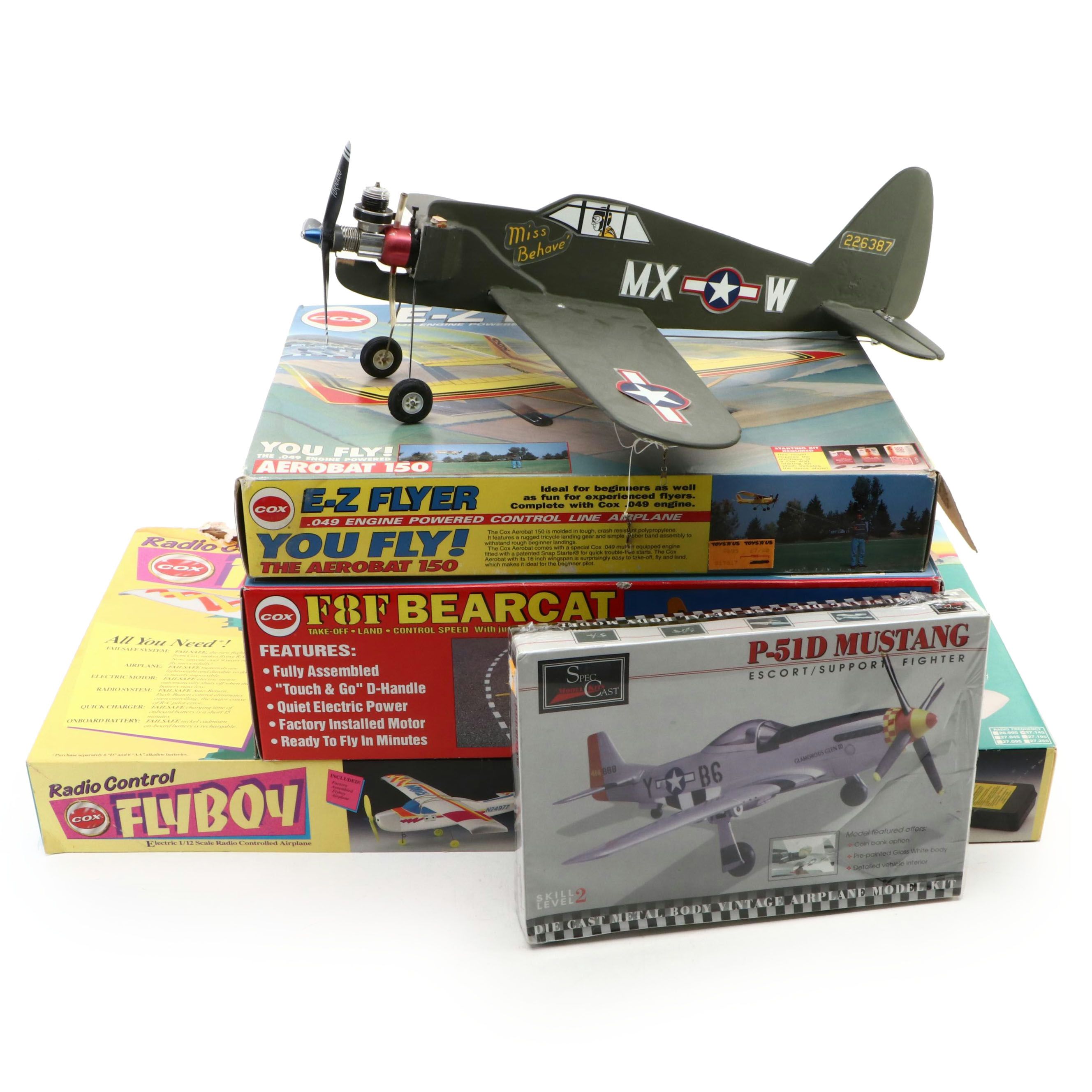 Liberty P-51D Mustang Fighter Model Kit with Other Cox Remote Control Planes