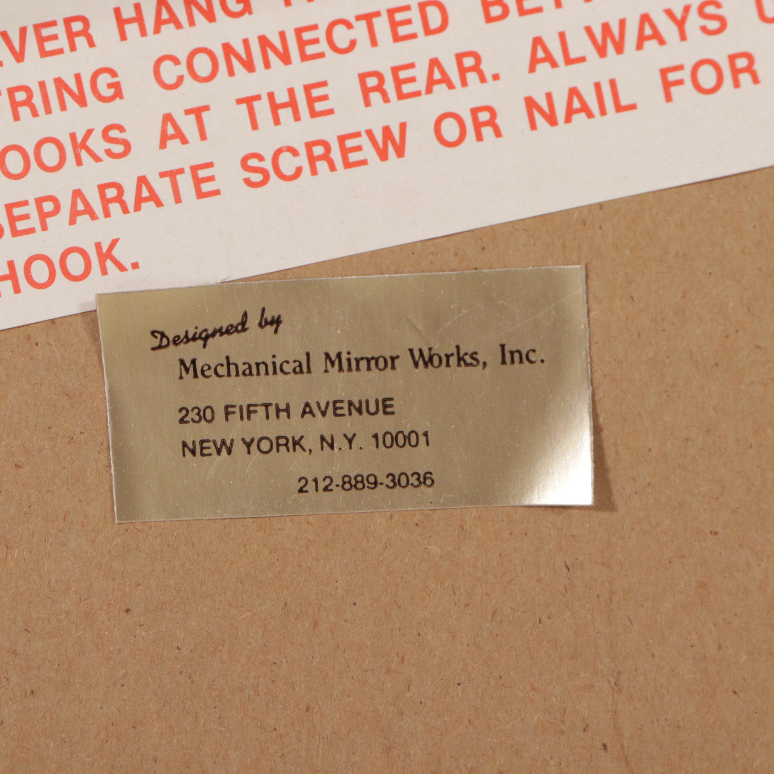 Octagonal Wall Mirror with Etched Flower Motif