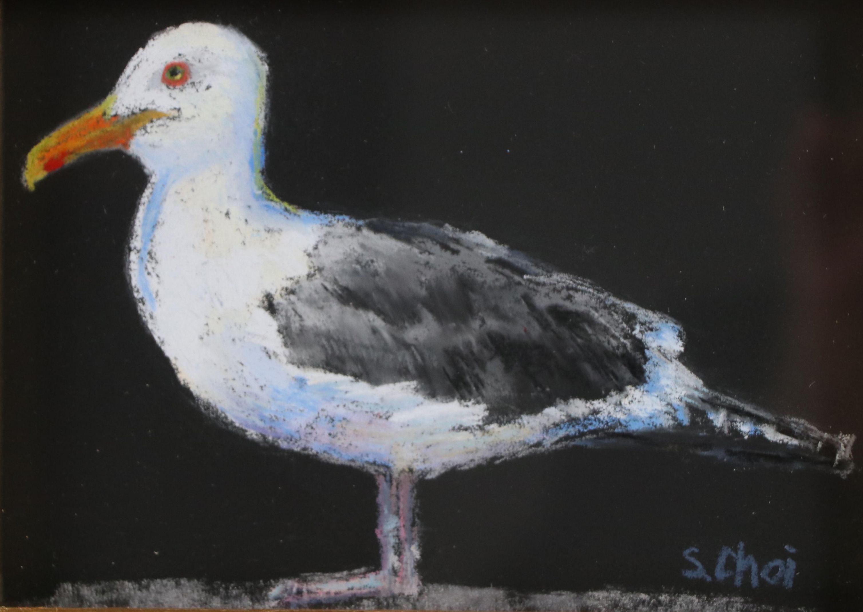 Sunkyung Choi Pastel Drawing of Bird, 21st Century