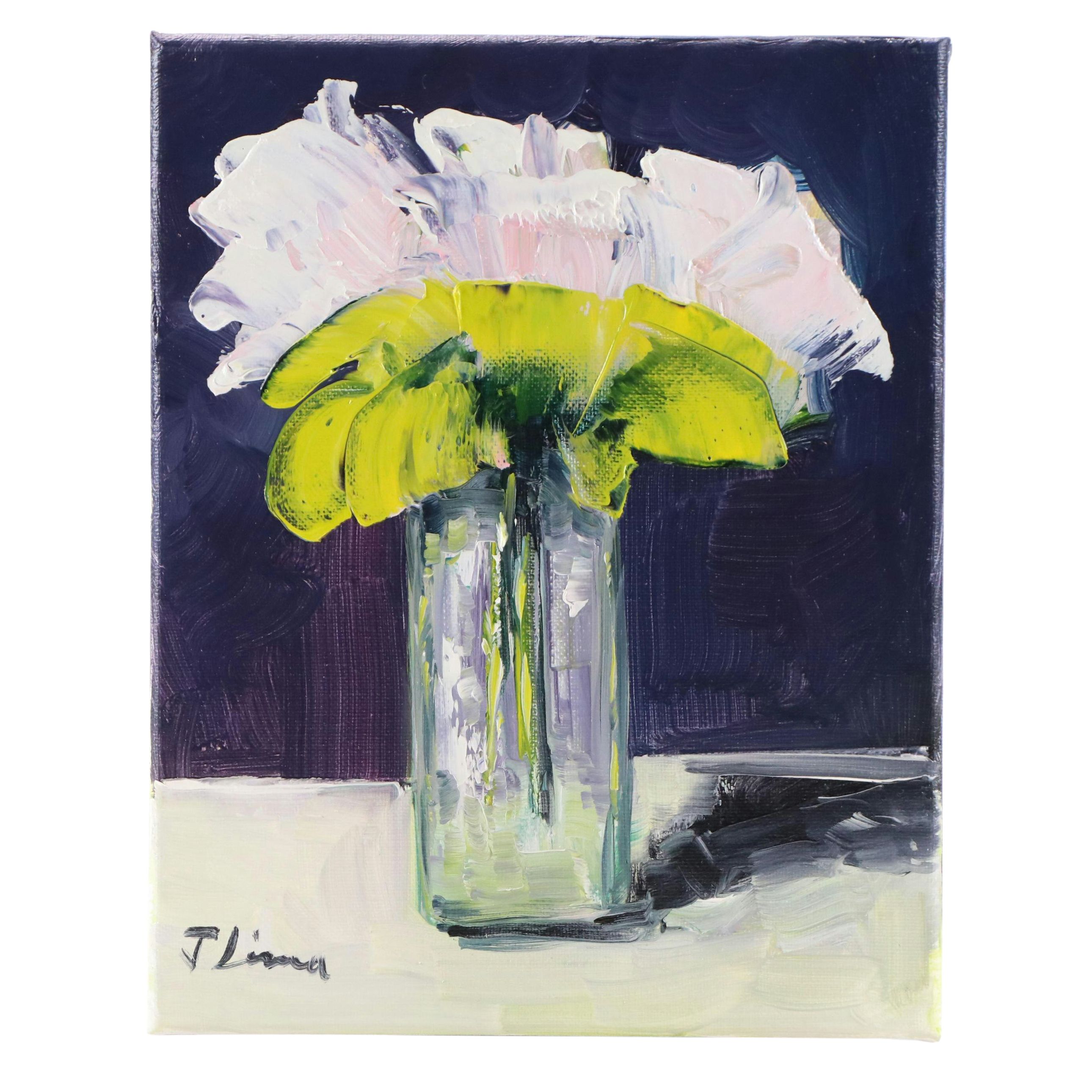 José M. Lima Floral Still Life Oil Painting, 2025