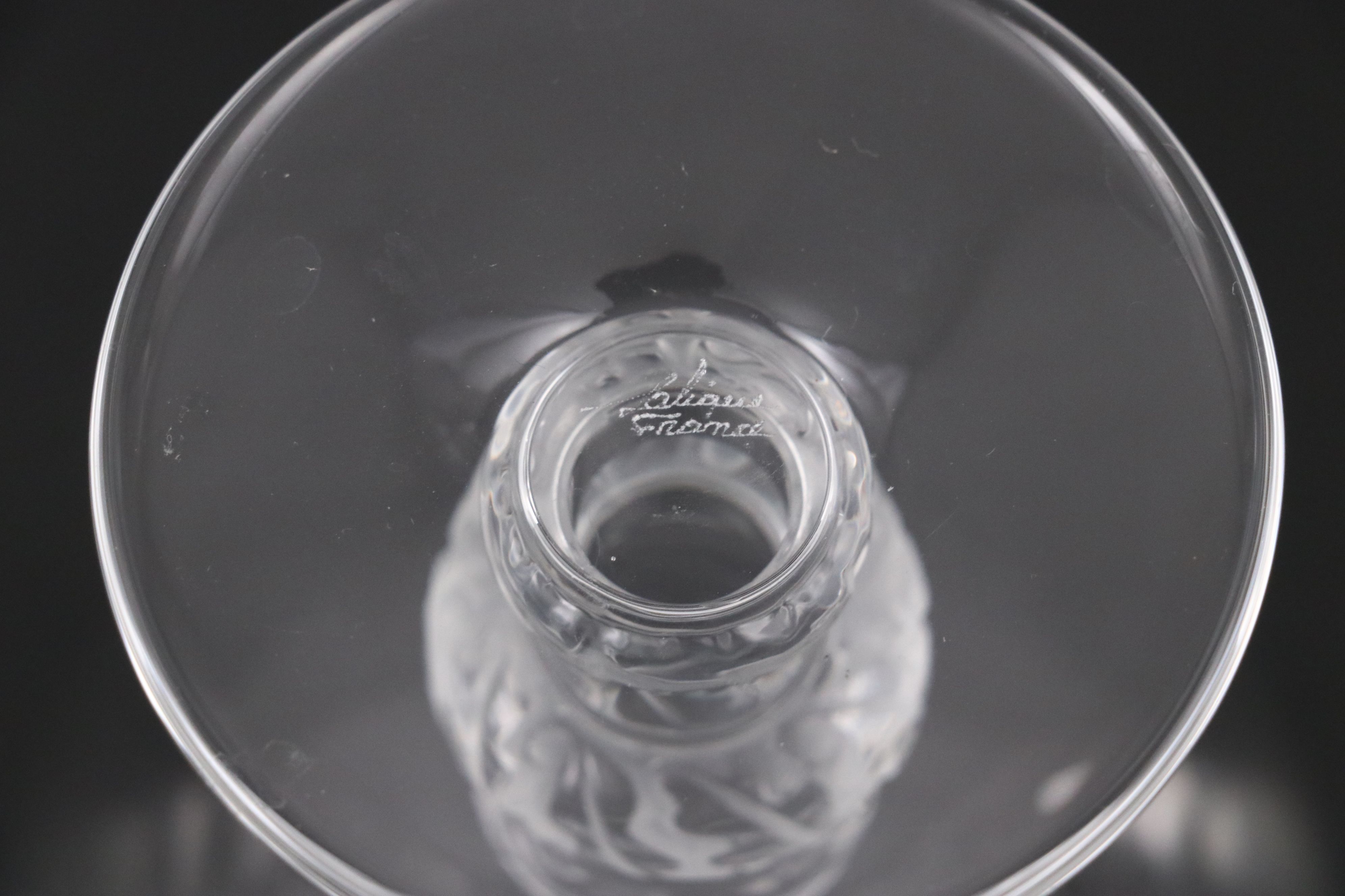 Lalique "Saint Hubert" Champagne / Tall Sherbet Glasses, Mid-20th Century