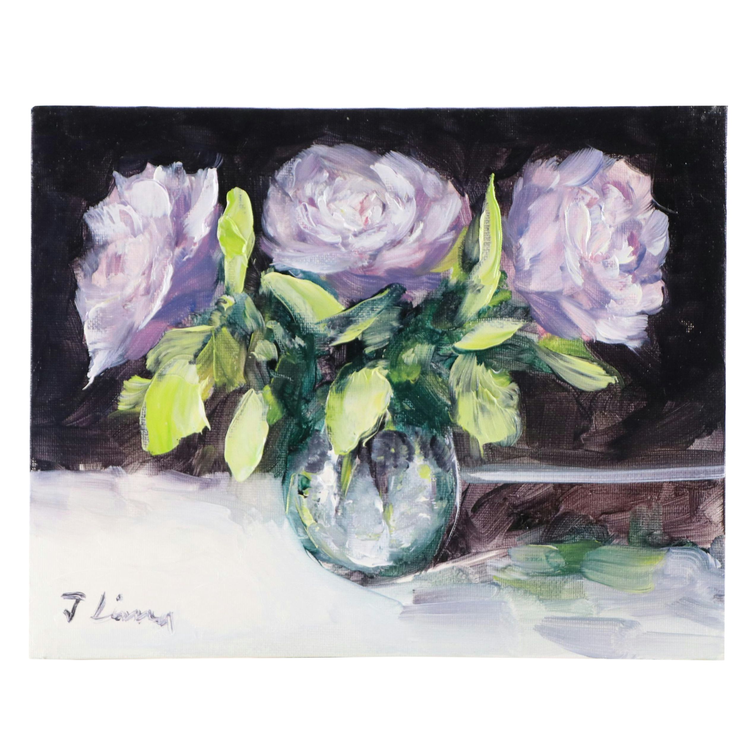 José M. Lima Floral Still Life Oil Painting, 2025