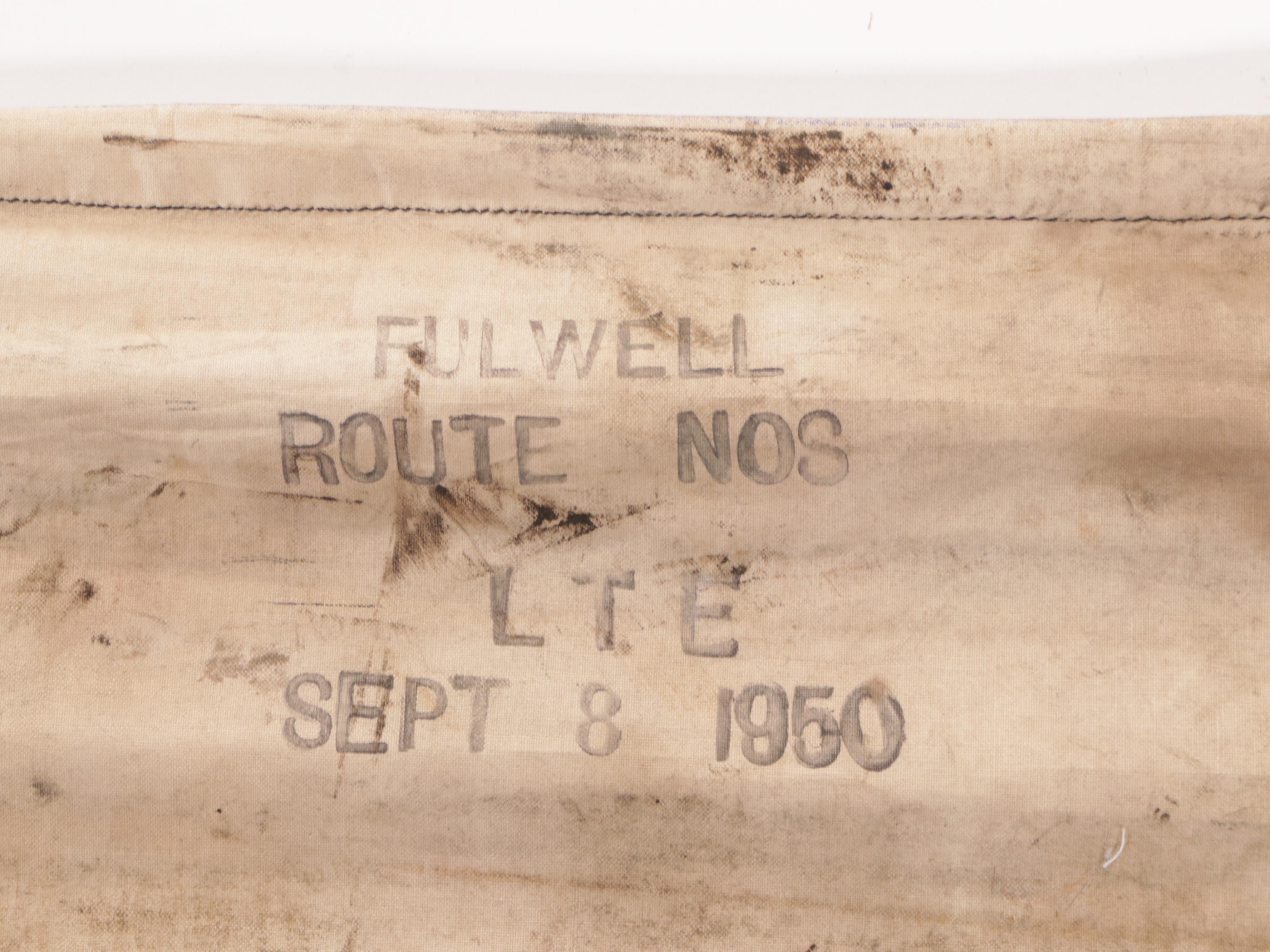 Vintage Bus Route Banner, 1950