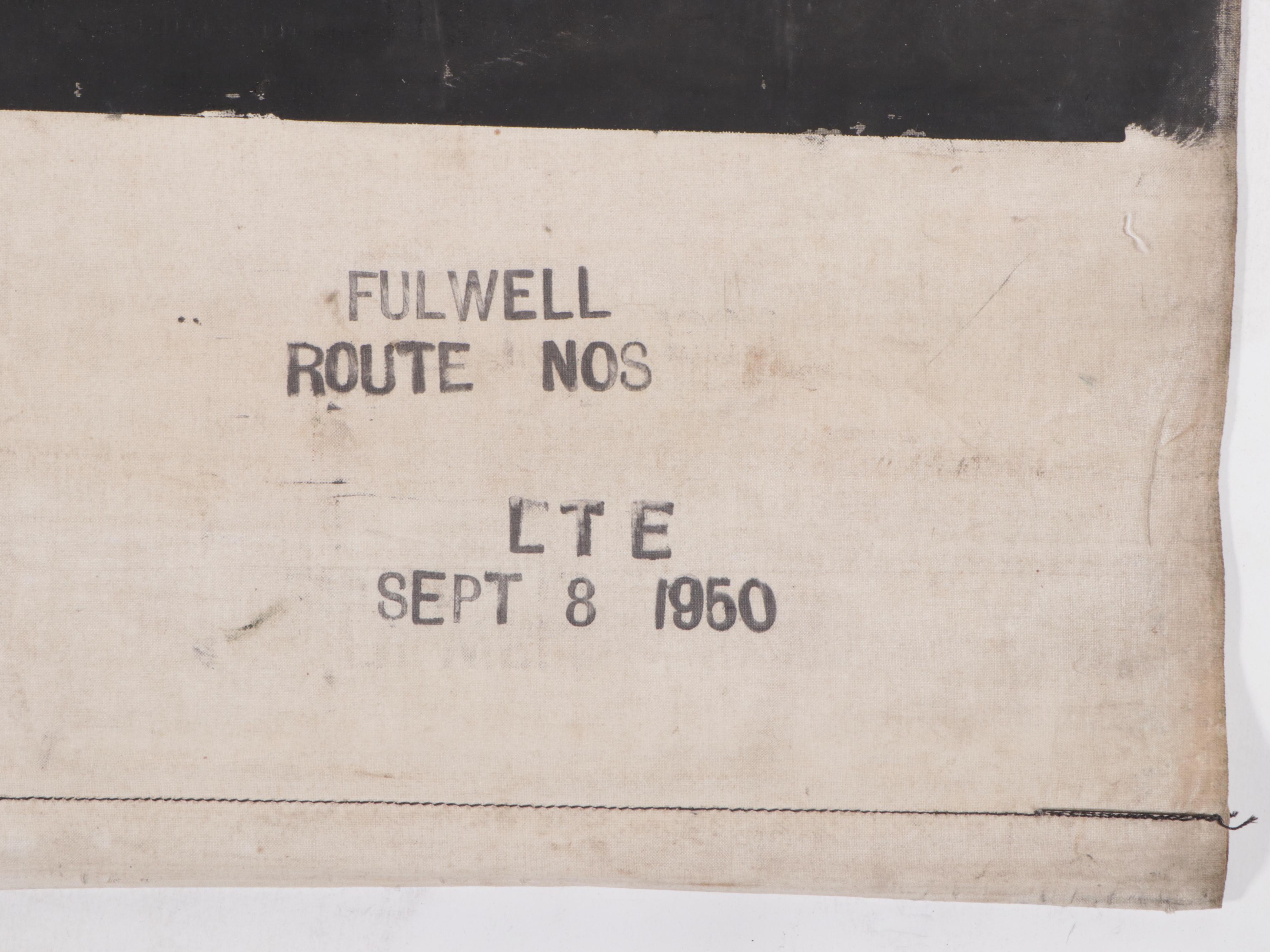 Vintage Bus Route Banner, 1950