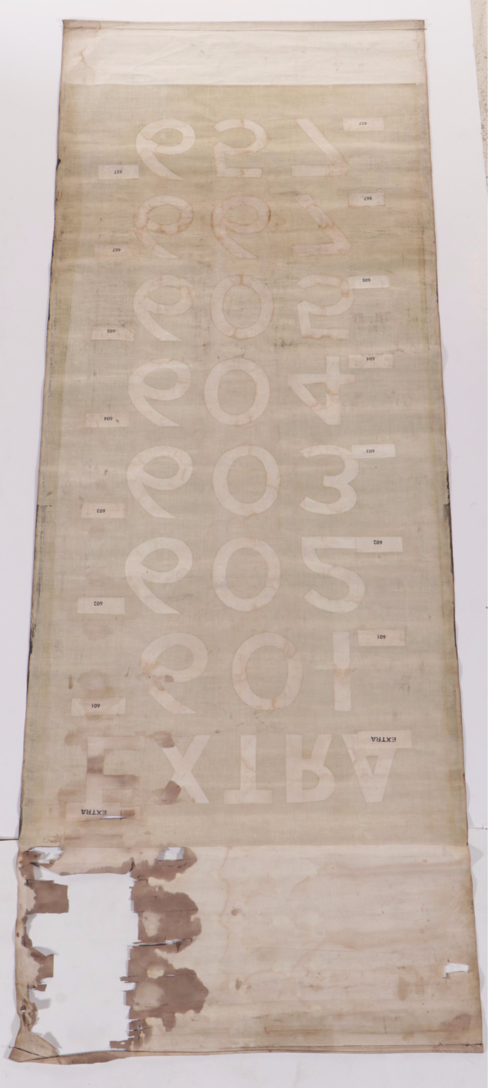 Vintage Bus Route Banner, 1950