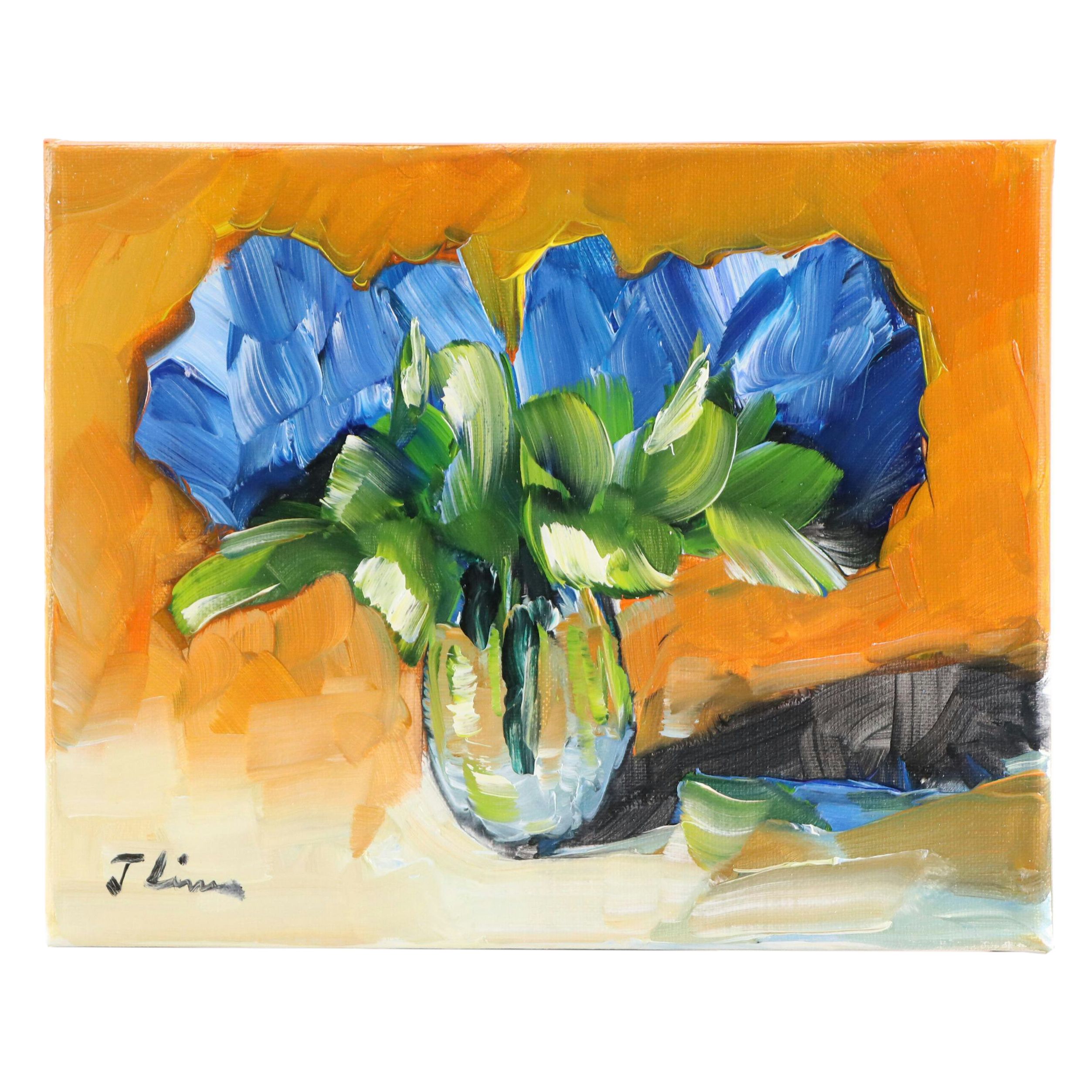 José M. Lima Floral Still Life Oil Painting, 2025