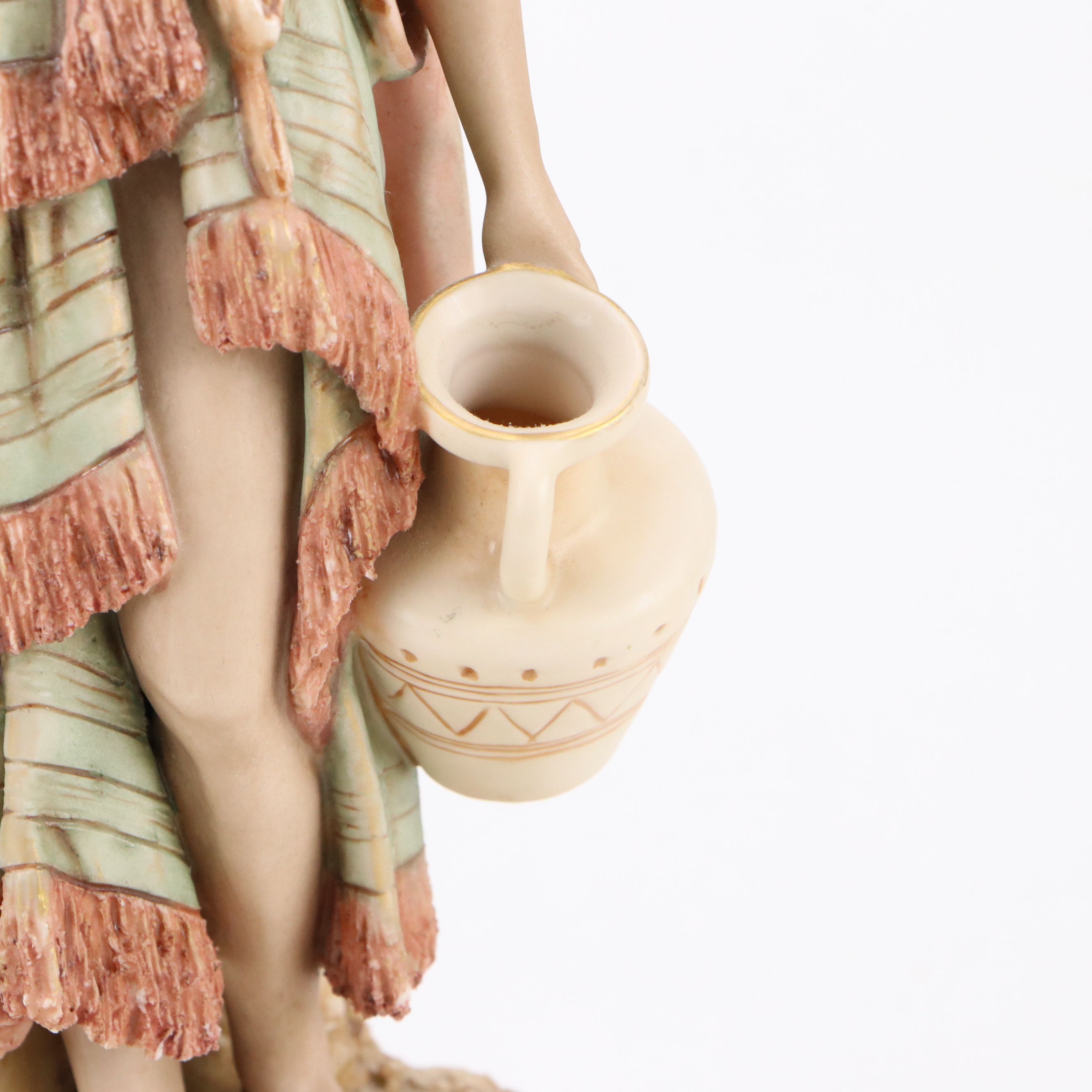 Royal Dux Bohemia Lady with Water Jugs Porcelain Figurine, 20th Century