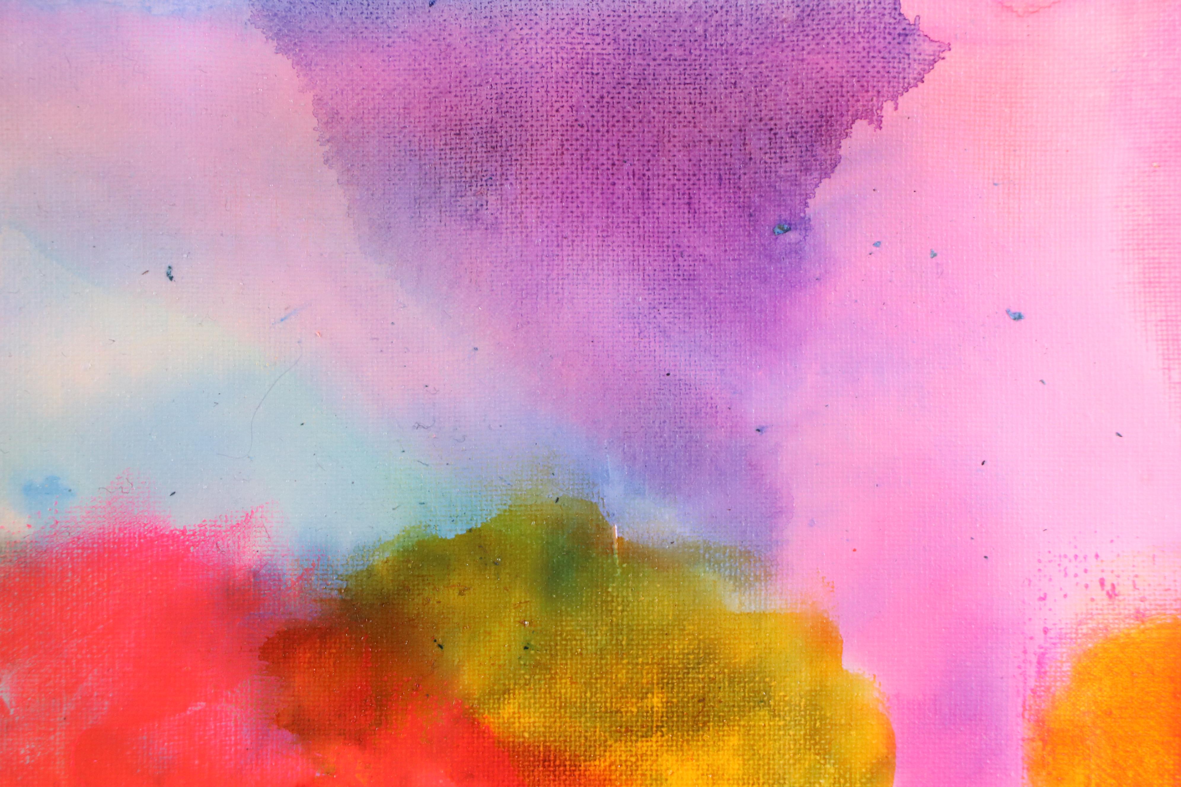 Milagros Pongo Abstract Mixed Media Painting "View," 21st Century