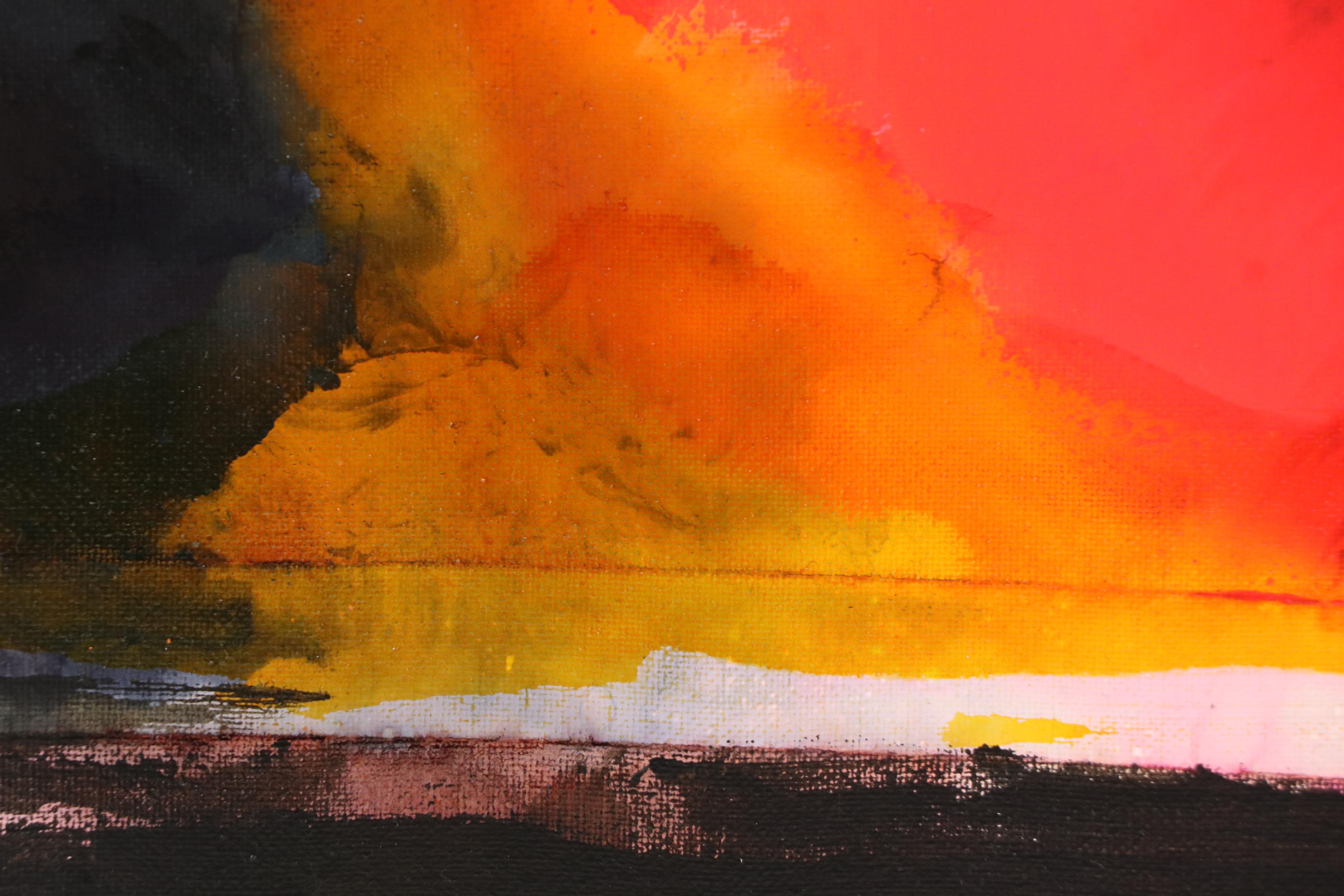 Milagros Pongo Abstract Mixed Media Painting "View," 21st Century