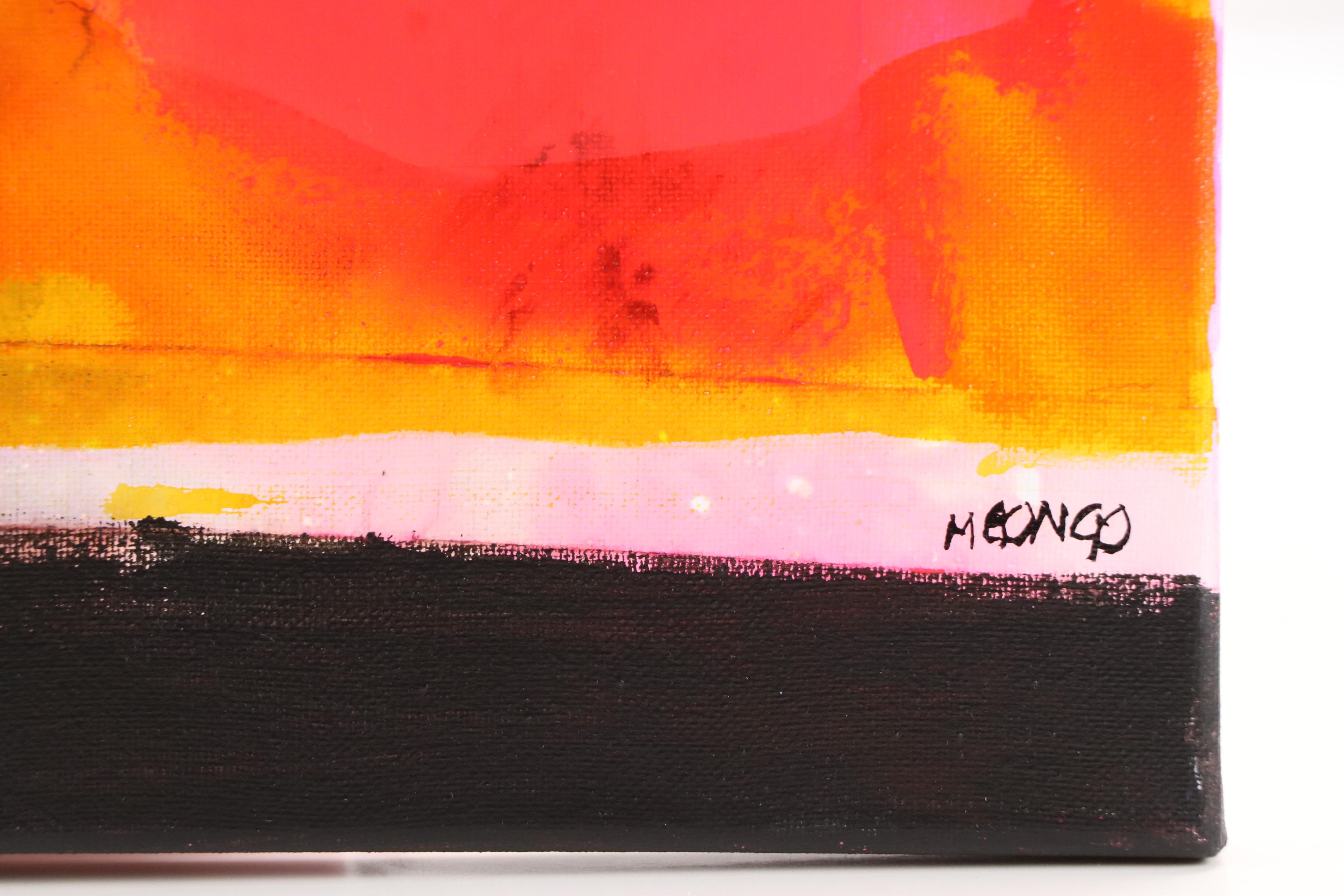 Milagros Pongo Abstract Mixed Media Painting "View," 21st Century